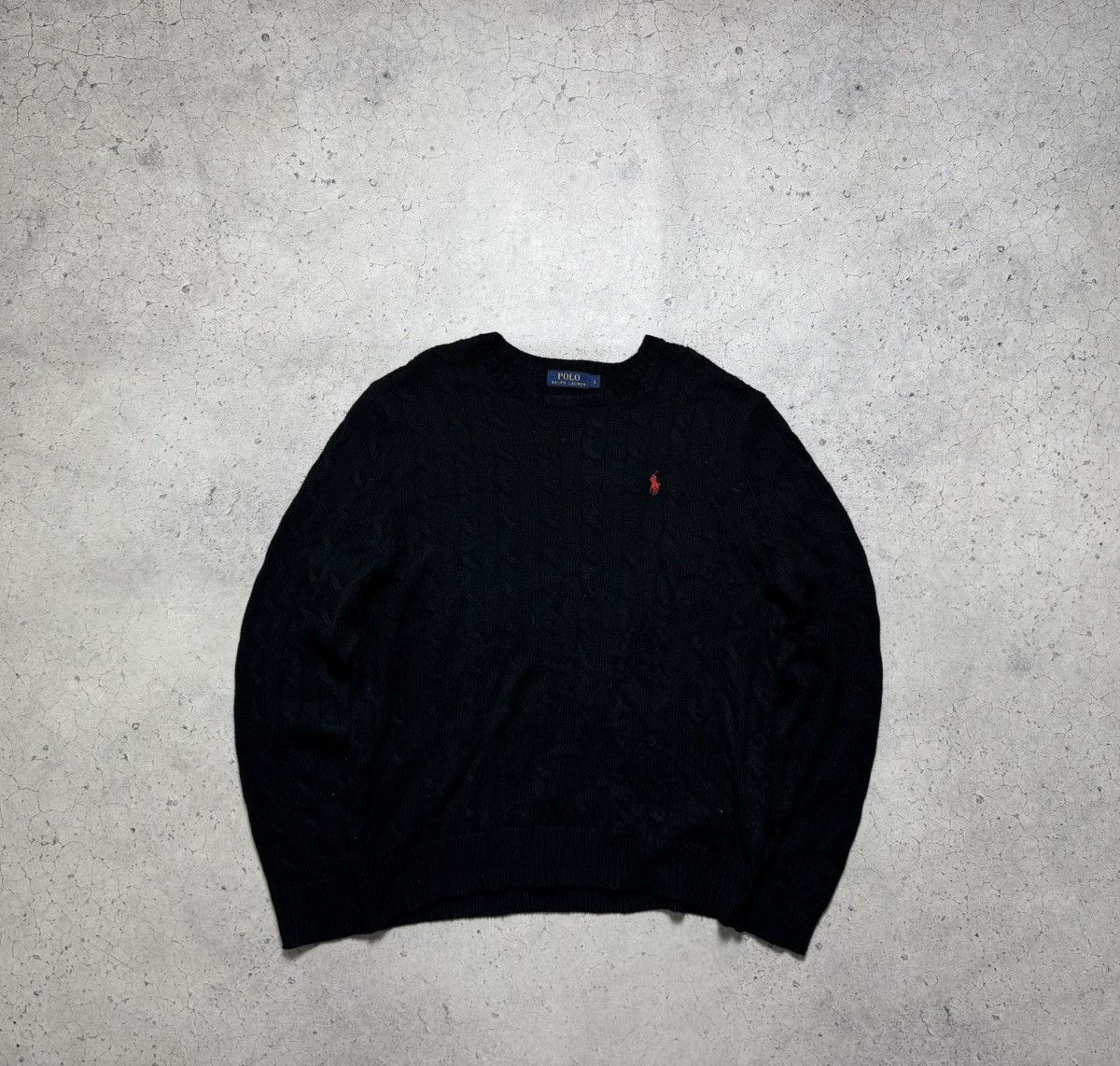 Polo Ralph Lauren Polo Ralph Lauren Black Knit Cable Sweater Size L Size US L / EU 52-54 / 3 - 1 Thumbnail
