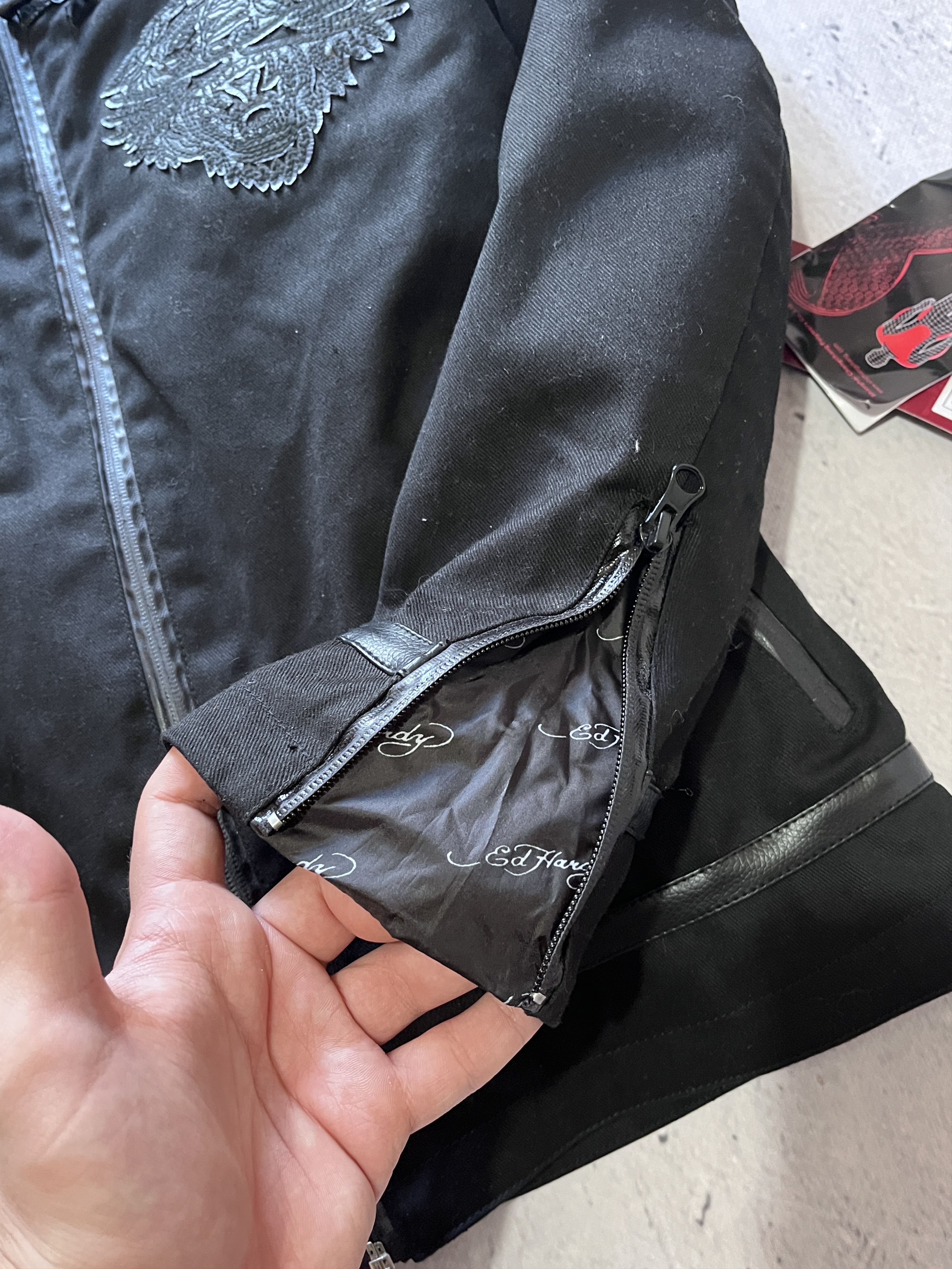 Ed Hardy BNWT ED HARDY MOTORSPORTS BLACK WOMENS MOTORCYCLE JACKET Size XS / US 0-2 / IT 36-38 - 7 Thumbnail