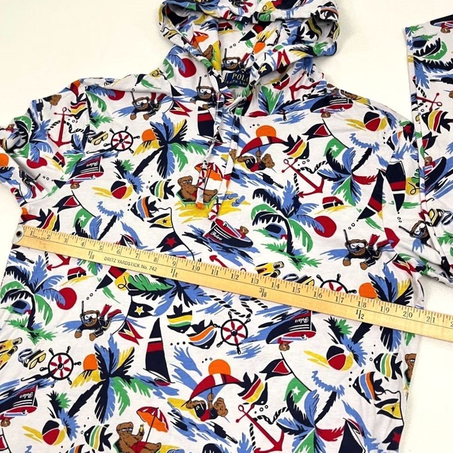 Polo Ralph Lauren Polo Ralph Lauren Hoodie Men M Scuba Bear Hawaiian All Over Lightweight Pullover Size US M / EU 48-50 / 2 - 6 Thumbnail