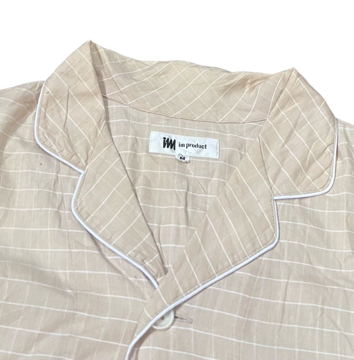Vintage issey miyake im product open collar plaid shirt