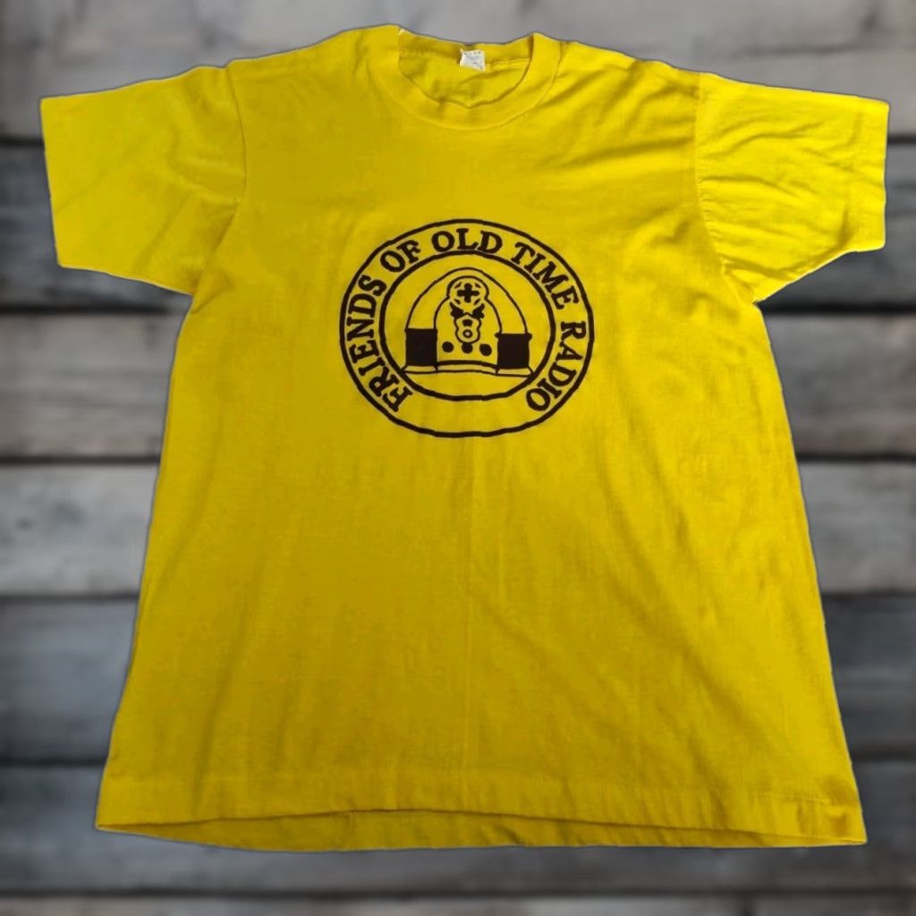 Vintage VINTAGE 1980s FRIENDS OF OLD TIME RADIO T-Shirt Unisex Adult XL Yellow Graphic Tee Made in USA Size US L / EU 52-54 / 3 - 1 Thumbnail