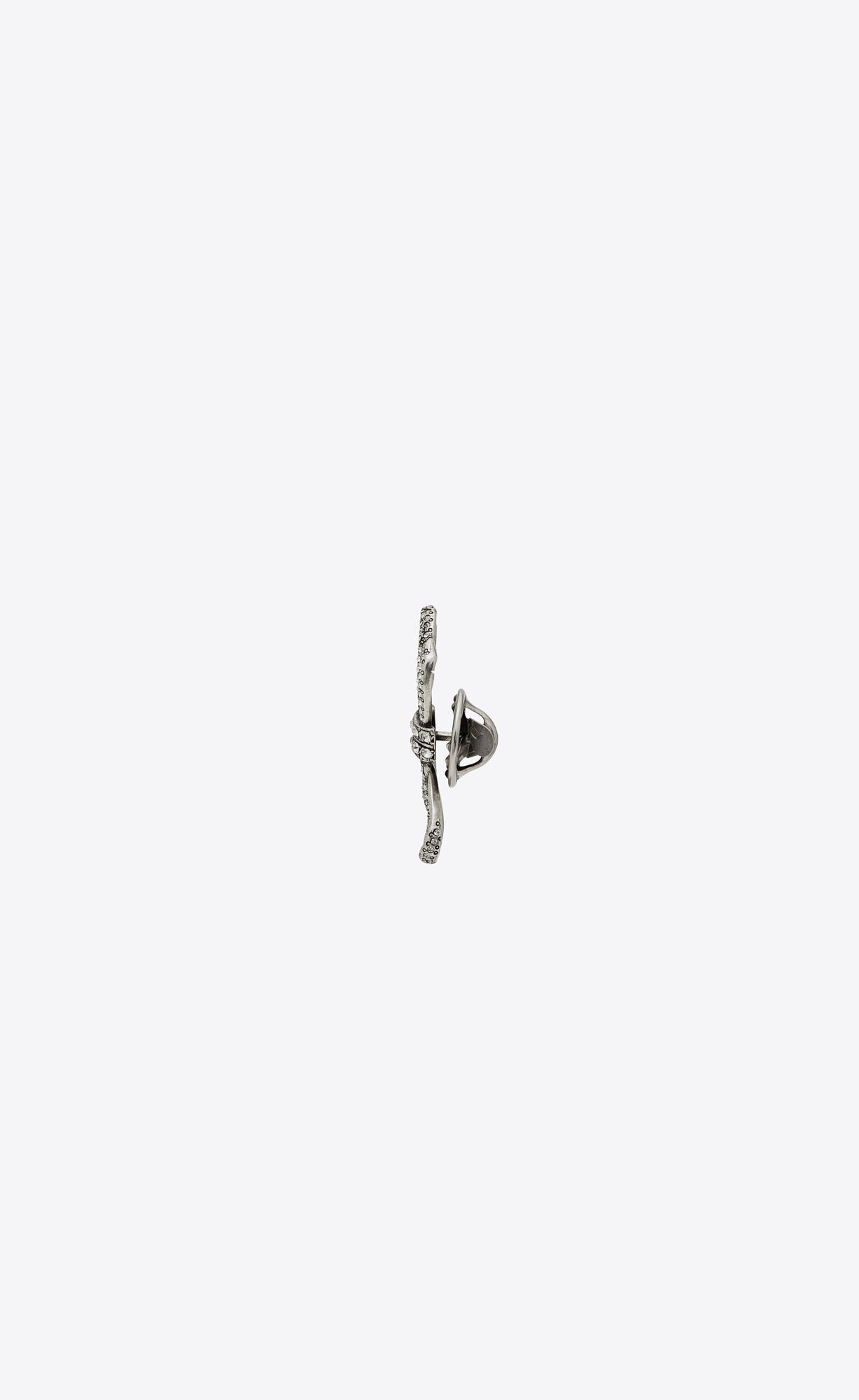 Saint Laurent Paris o1smrcs1224 Size: OS / Rhinestone Knot Pin Metal in Silver Size ONE SIZE - 3 Thumbnail