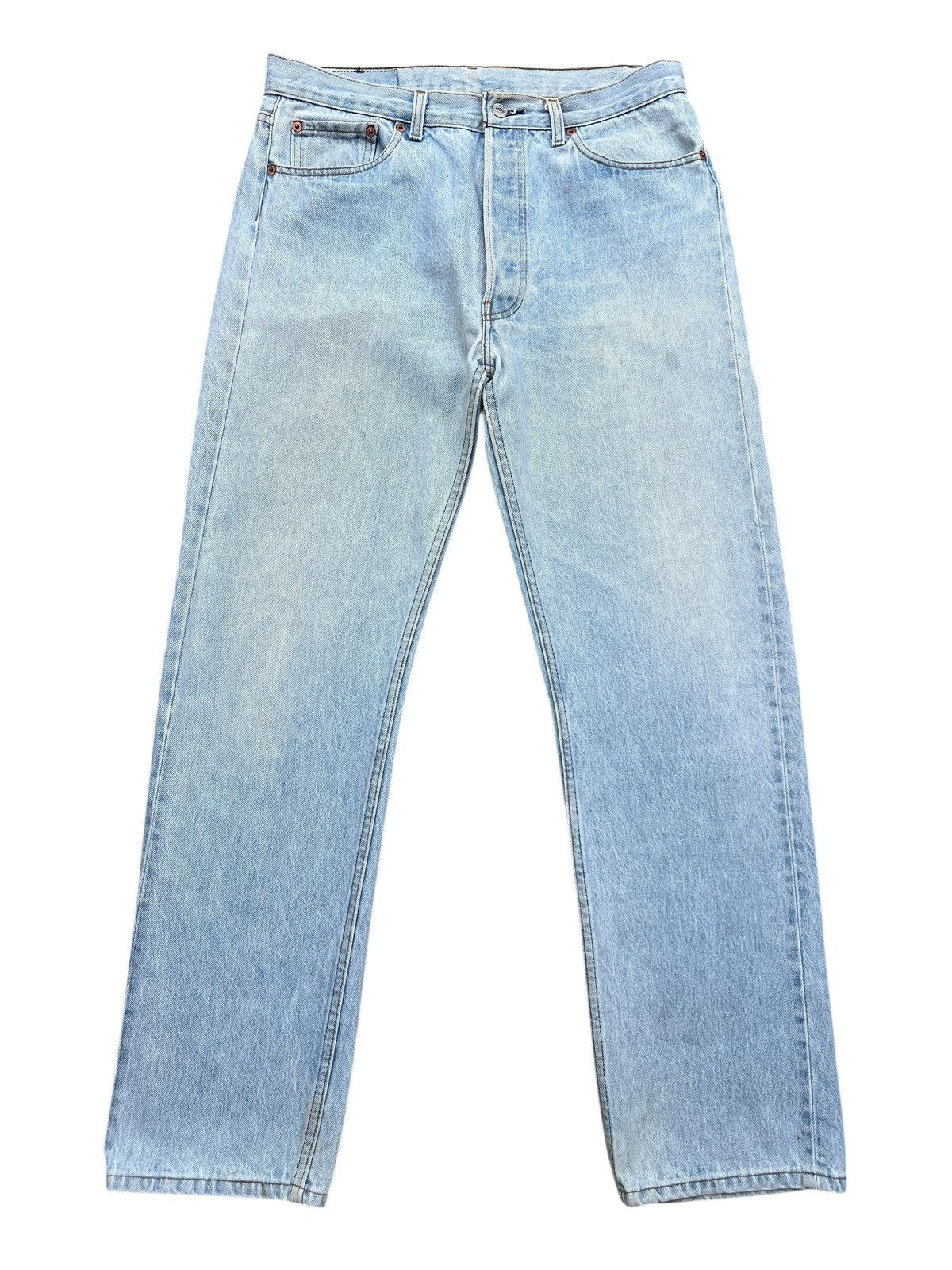 Levi's Vintage 80s Levis 501 Light Wash Denim Jeans 35x31 Size US 35 - 2 Thumbnail