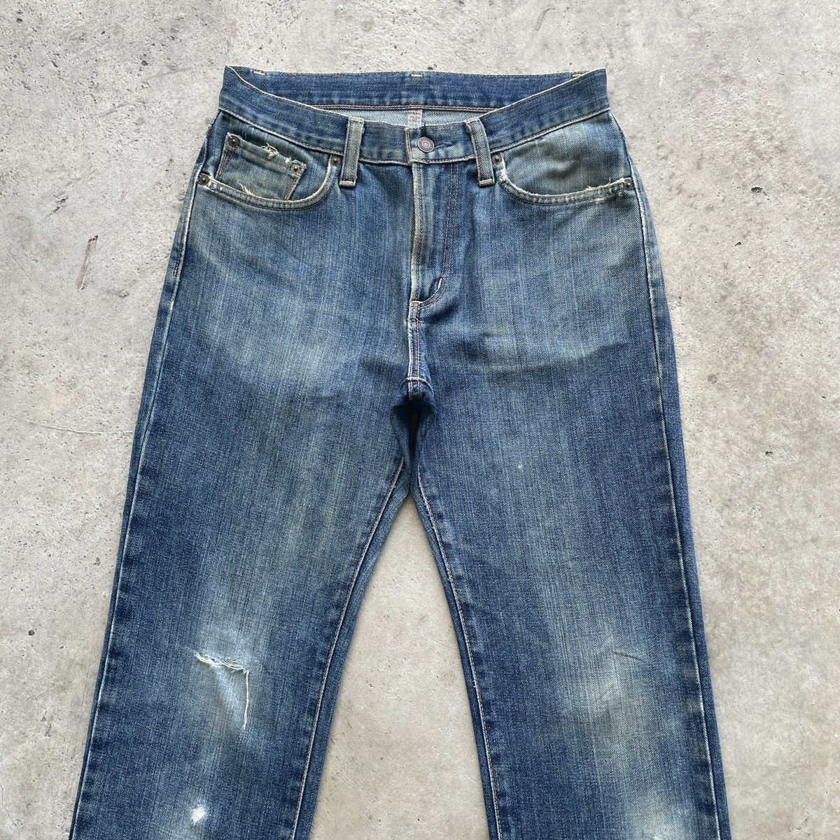 Edwin W29x28.5 Vintage Edwin Jeans Distressed Faded Denim Pants Size US 29 - 4 Thumbnail