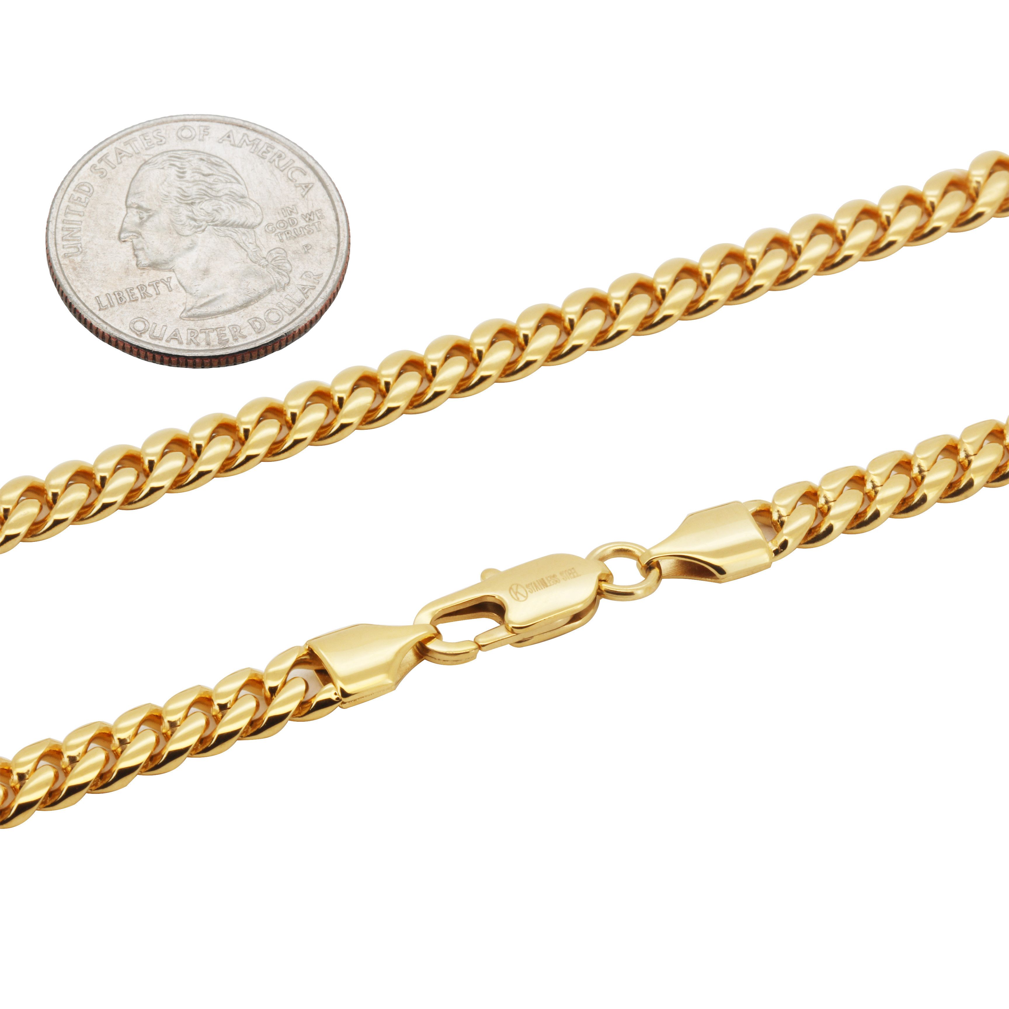 Other 316L SS 18k GP 6mm Miami Cuban Link Chain Necklace 24" Size ONE SIZE - 2 Thumbnail