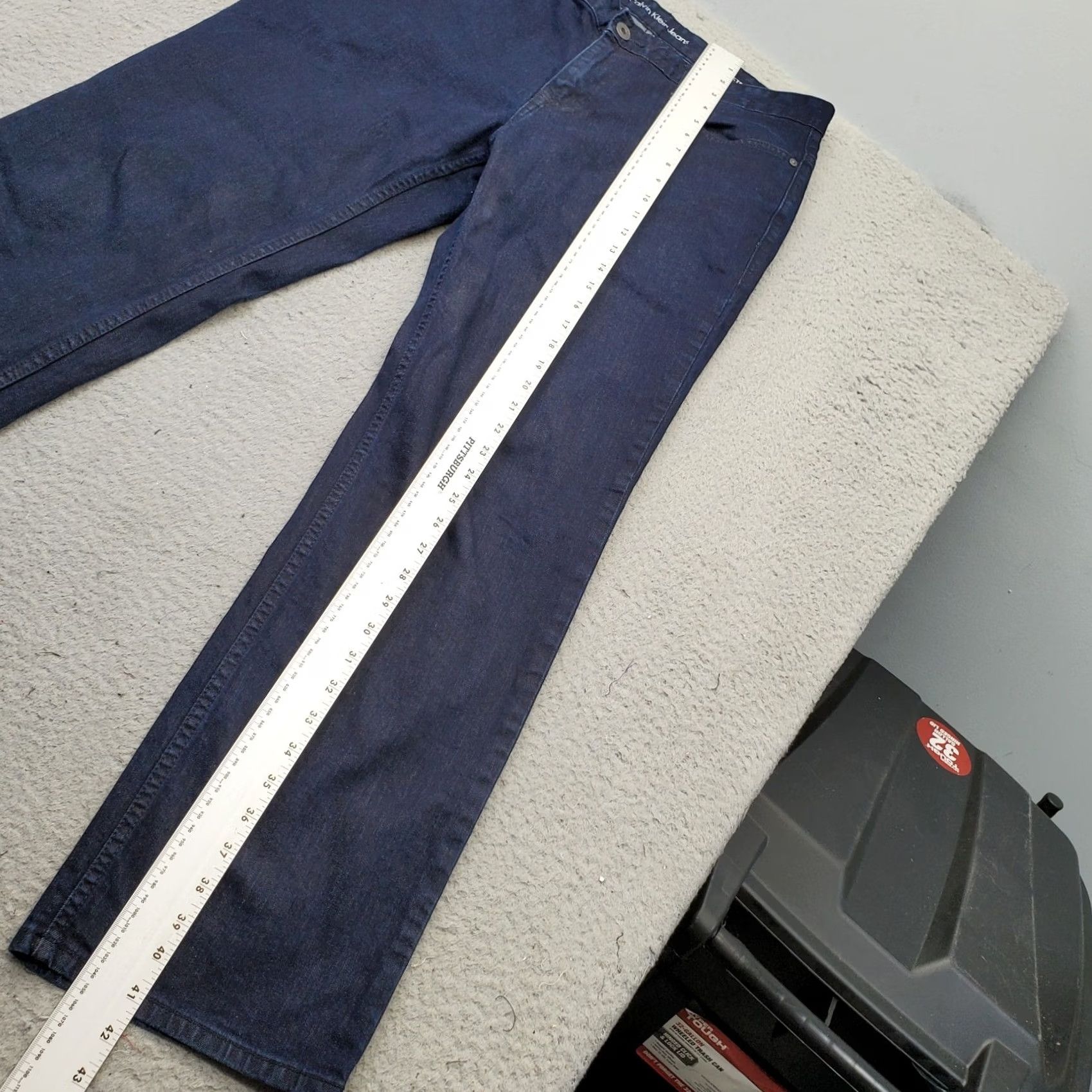 Calvin Klein Calvin Klein Jeans Mens 34 Navy Denim Casual Dark Wash Stretch Straight Leg Shirt? Size US 34 / EU 50 - 4 Thumbnail