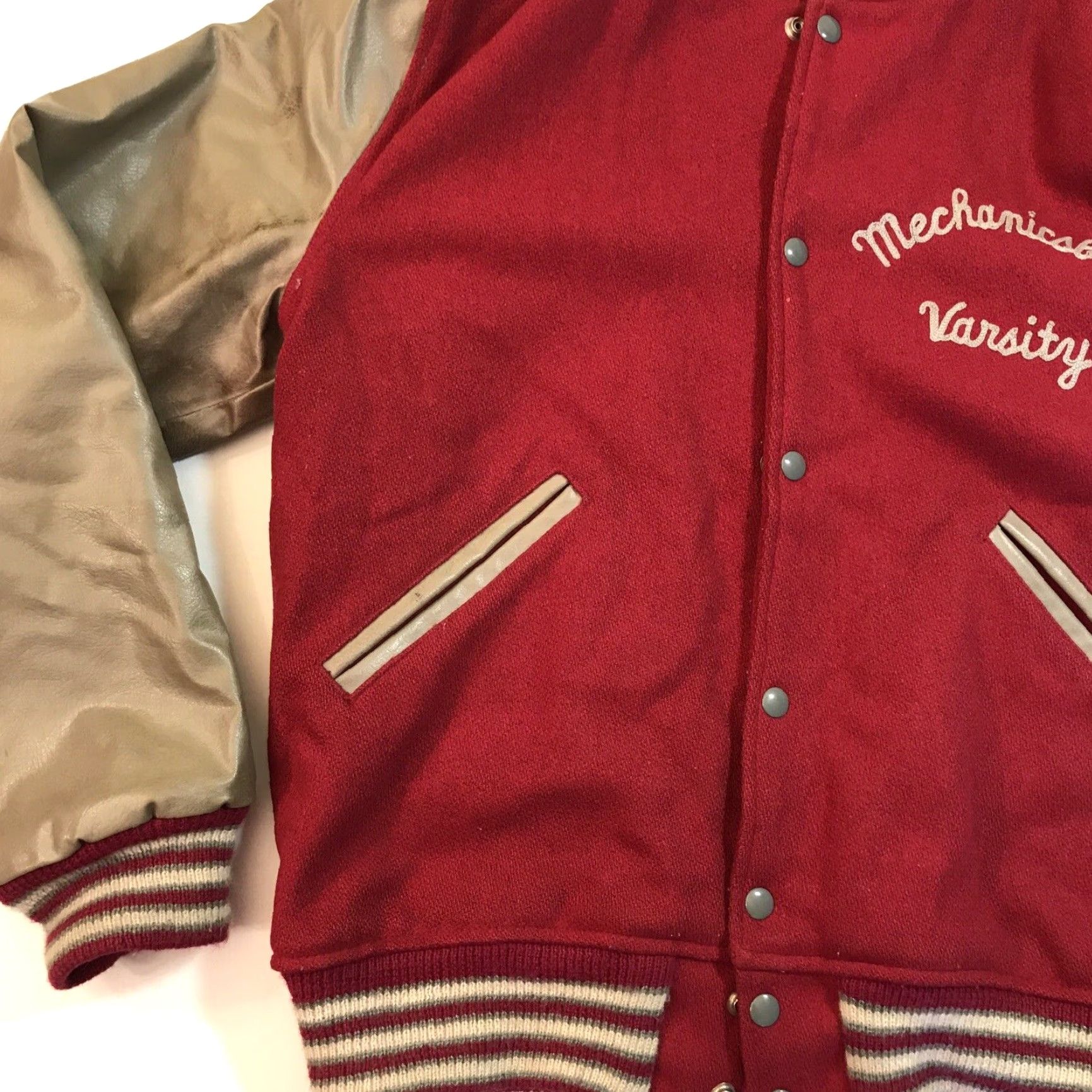 Vintage VINTAGE Naugalite Varsity Jacket Wool Letterman 42 XL Red Blue – Classic College preppy athletic jacket Mens Size US XS / EU 42 / 0 - 7 Thumbnail
