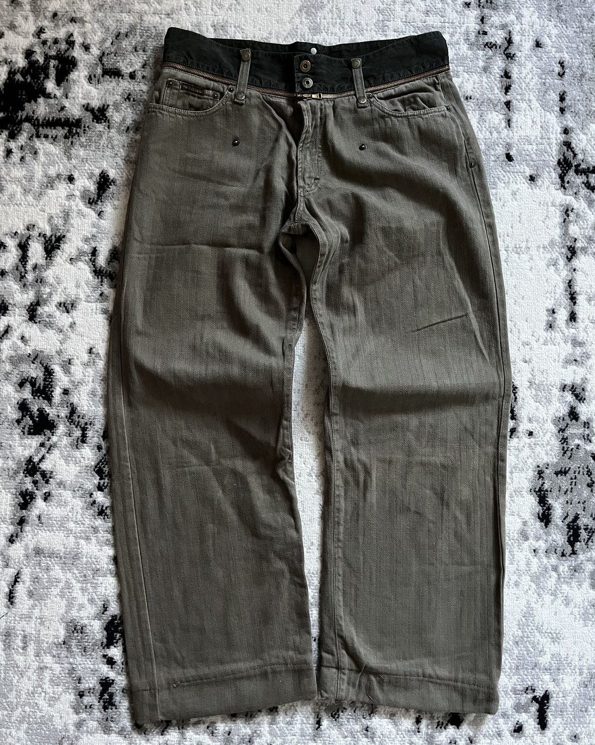 image of Archival Clothing x Dolce Gabbana Aw2003 Dolce & Gabbana Detachable Belt Pants in Brown (Size 34)