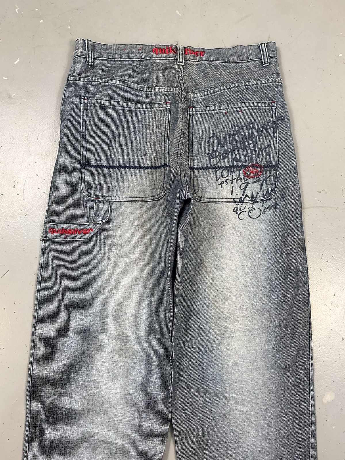 Quiksilver × Vintage Vintage quiksilver SpellOut embroidered denim Size US 32 / EU 48 - 12 Thumbnail