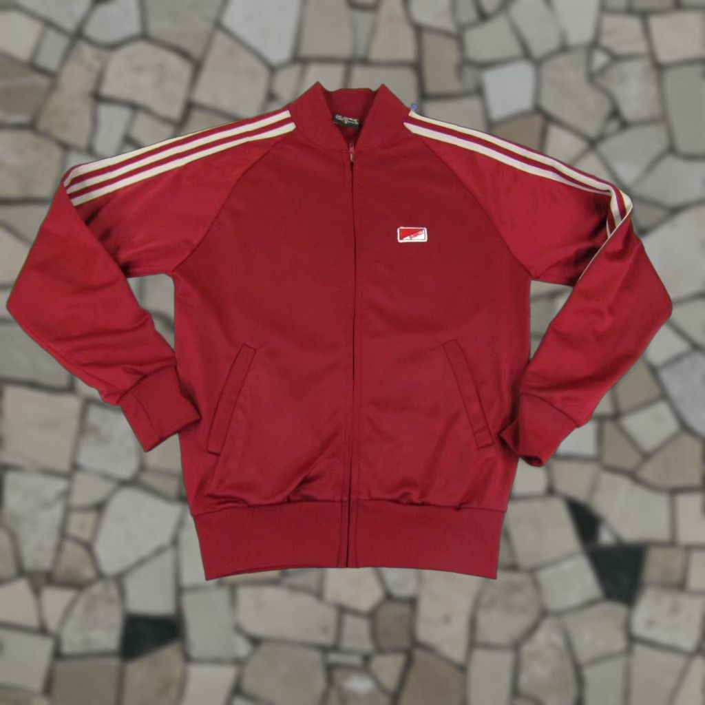 Vintage Vintage Sunbelt ATP Keyrolan Jacket Mens Small Red Track Suit Coat Full Zip 80s Size 36R - 1 Thumbnail