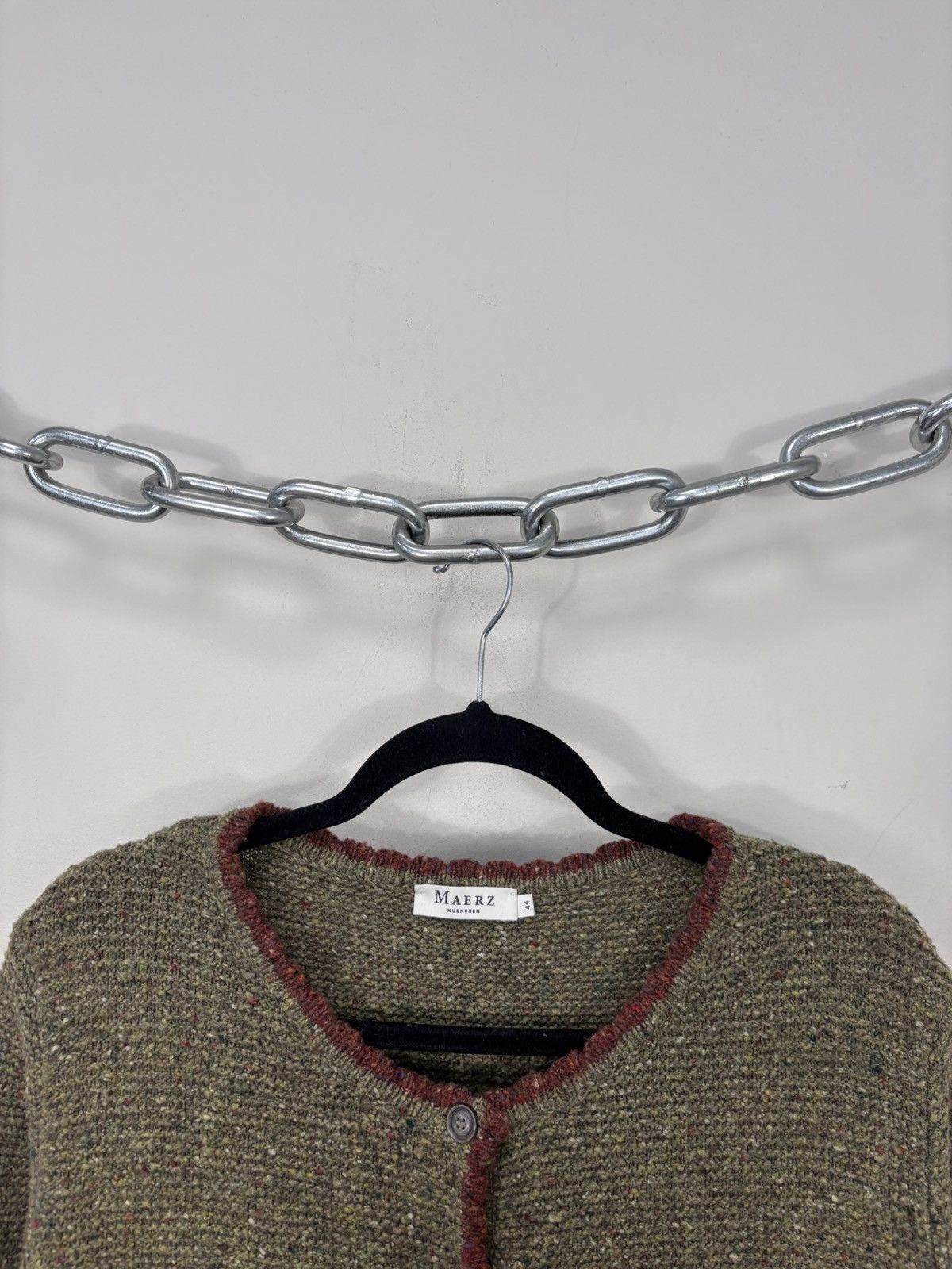 Other Maerz Muenchen Women’s Khaki Wool Blend Cardigan Sweater Size XL / US 12-14 / IT 48-50 - 5 Thumbnail