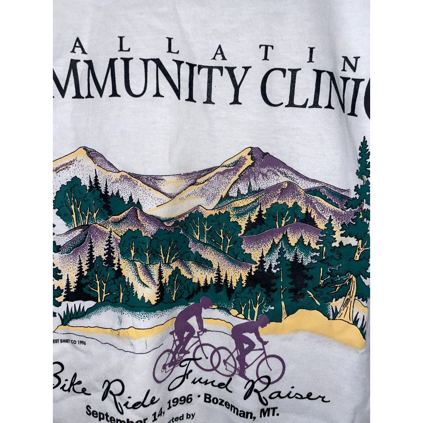 Jerzees Vintage Montana Shirt Gallatin Bike Ride White M Tee Size US M / EU 48-50 / 2 - 4 Thumbnail