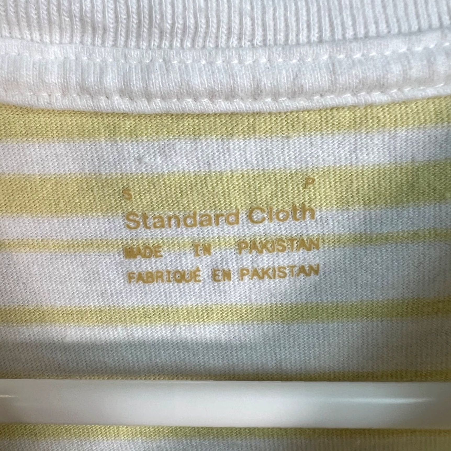 CLOT Standard Cloth Men T-Shirt Crew Neck Short Sleeve Yellow White Striped Adult Small (S) Cotton Size US S / EU 44-46 / 1 - 3 Thumbnail