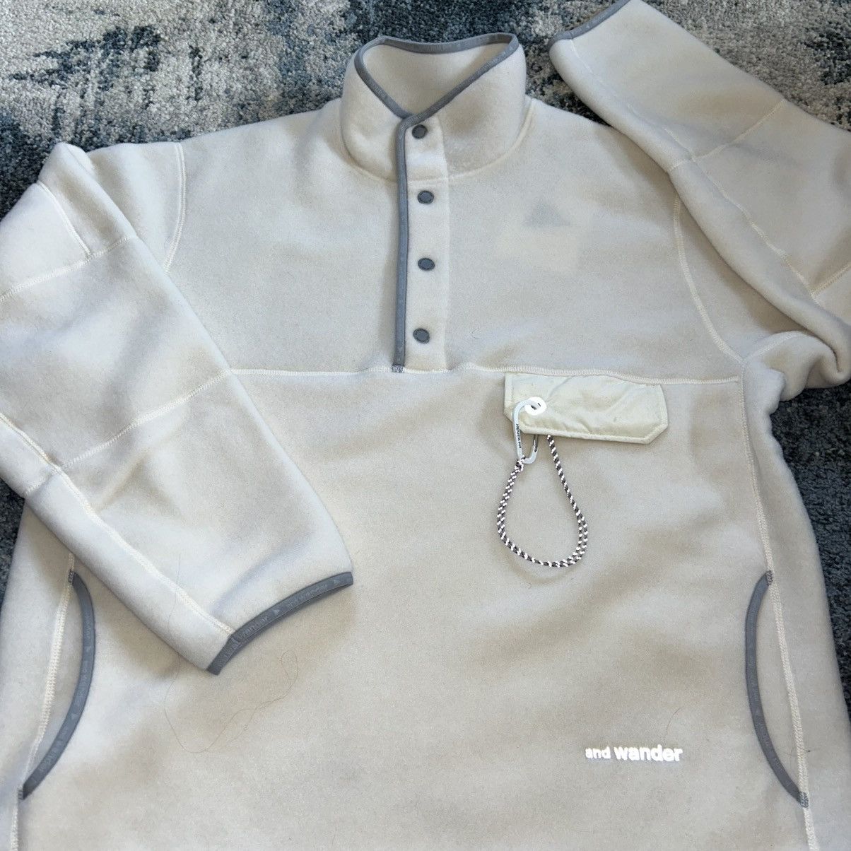 And Wander 574-4281144 031 and wander wool fleece pullover quartersnap Size US XL / EU 56 / 4 - 9 Thumbnail
