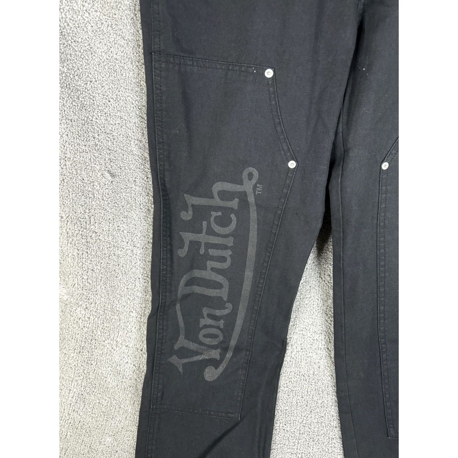 Von Dutch VINTAGE Von Dutch Jeans Mens 30x32 Black Carpenter Denim Logo Y2K Straight Pocket Hammer Loop Mens Size US 30 / EU 46 - 5 Thumbnail