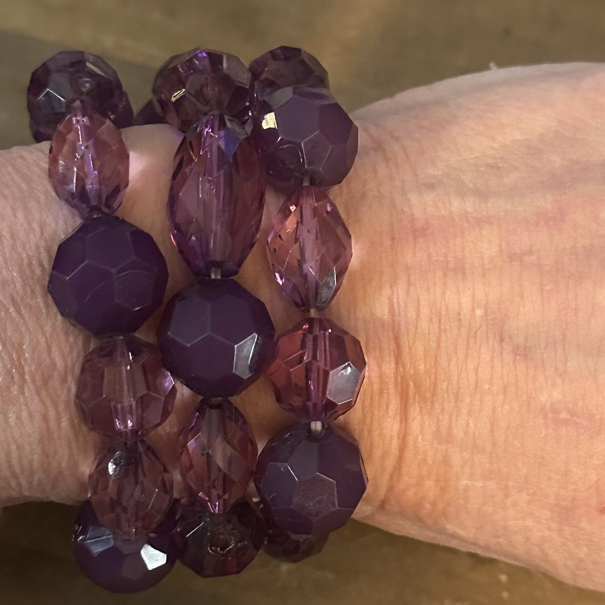 Other Chunky purple bead stretch bracelets Size ONE SIZE - 3 Thumbnail