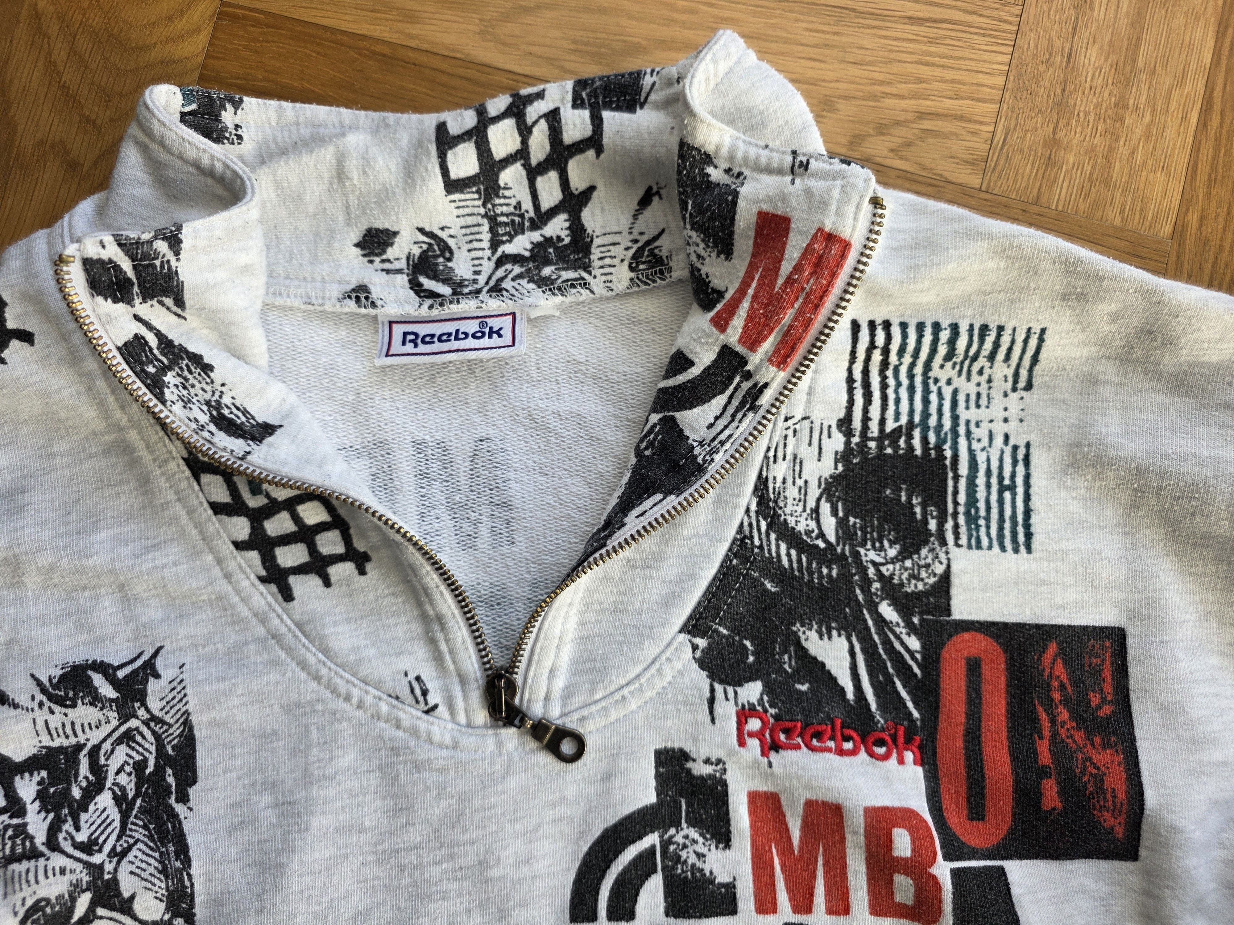 Reebok Vintage Reebok 90s All-Over Print Quarter Zip Size US XL / EU 56 / 4 - 2 Thumbnail
