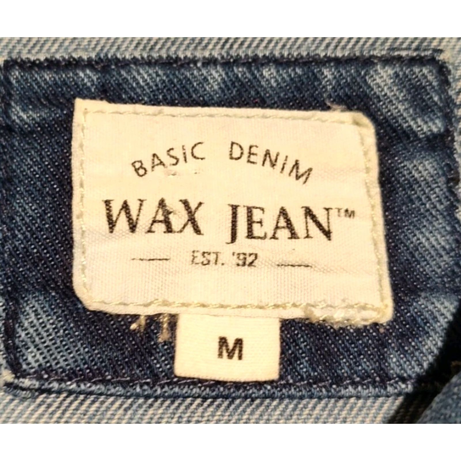 Denime WAX JEAN Women's Denim Jacket Medium Blue Button-Down Casual All Seasons Size 32" / US 10 / IT 46 - 7 Thumbnail