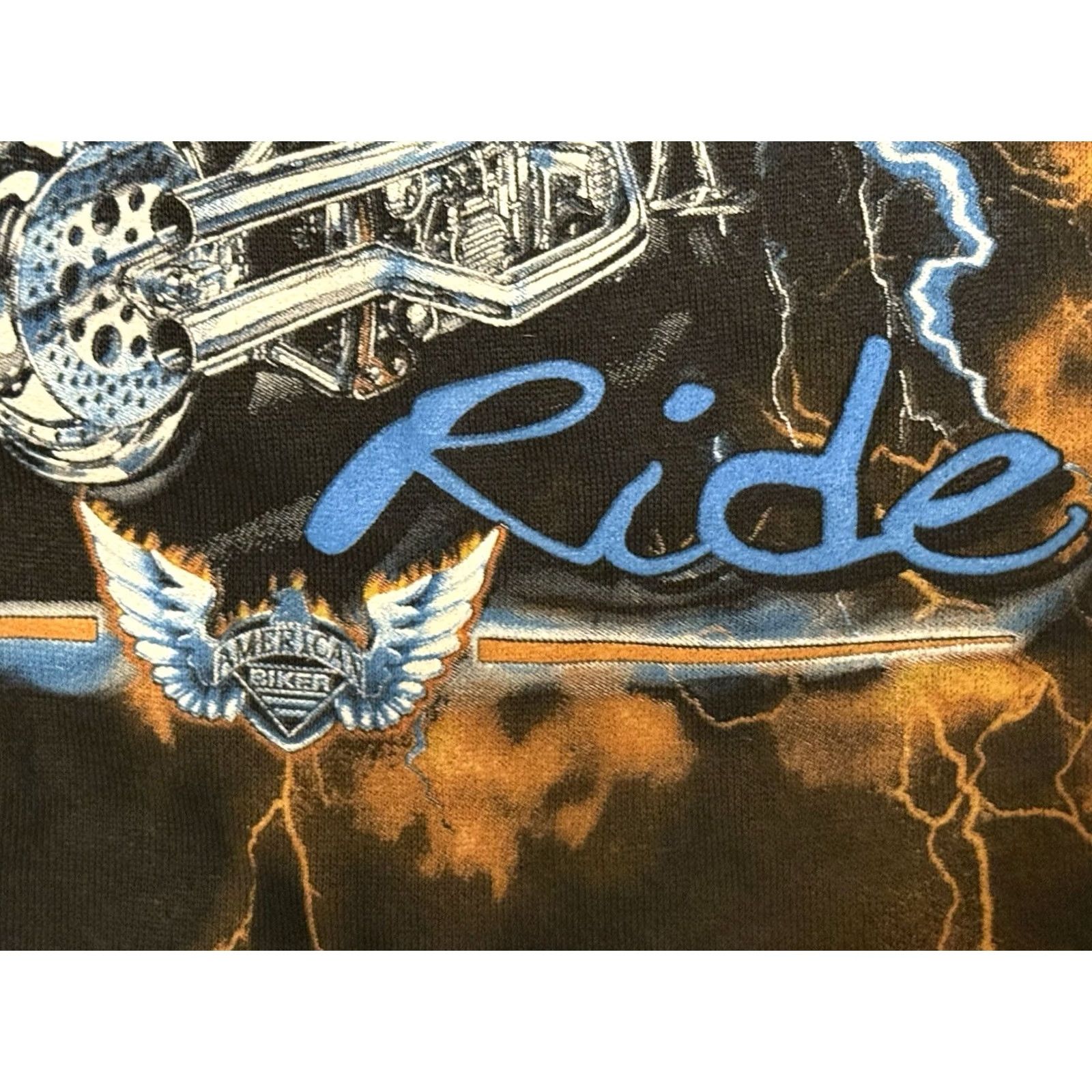 Vintage VINTAGE CMJ Sportswear Sweatshirt XL 2XL Biker Girl Lightning Harley Easyriders Black Crew Neck Graphic Print Pullover Men's 90s Grunge USA Rock Shirt Size US XXL / EU 58 / 5 - 5 Thumbnail