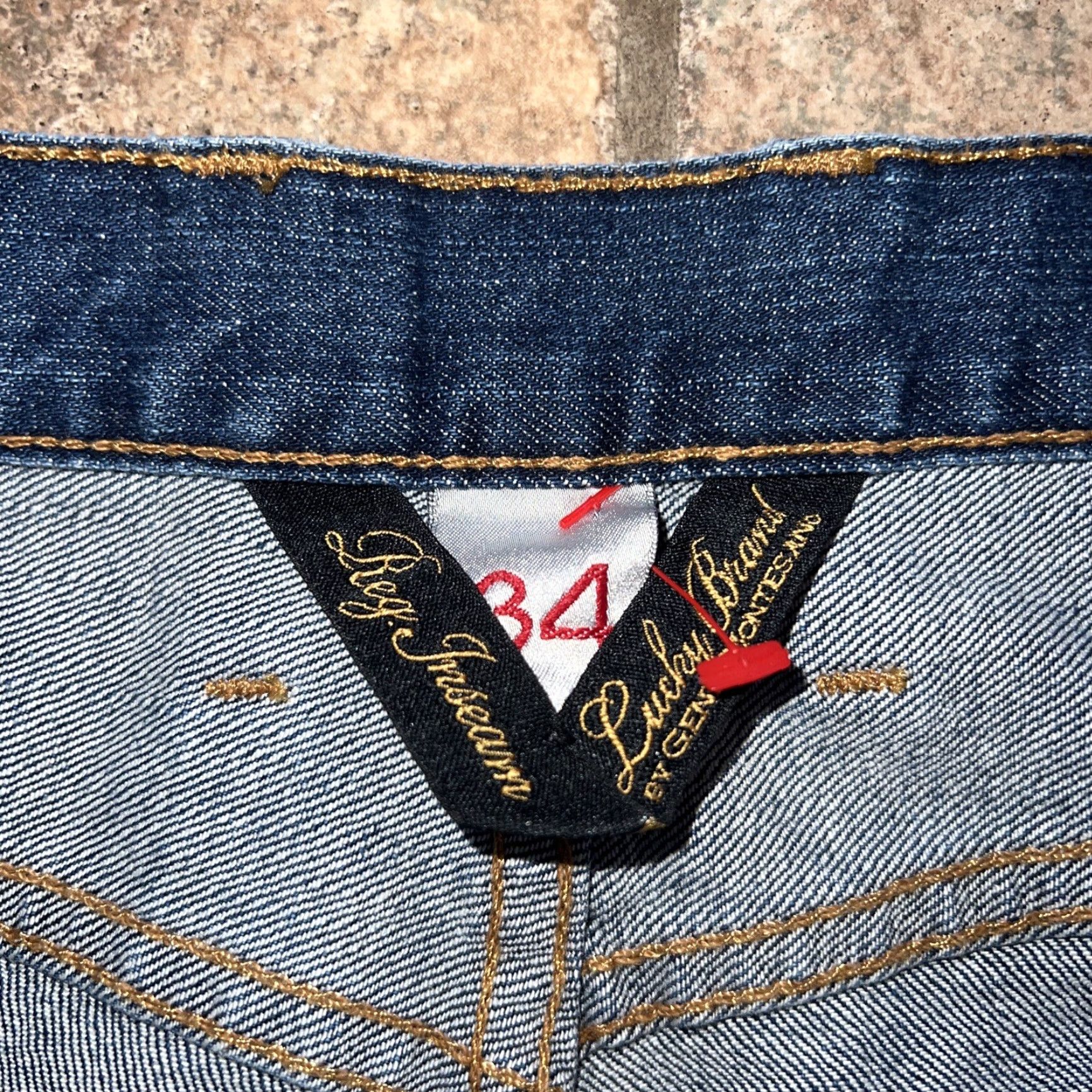 Lucky Brand Lucky Brand Gene Montesano Blue Straight Jeans Means Size 34x32 Mens Jeans Straight 34x32 Blue Size US 34 / EU 50 - 3 Thumbnail