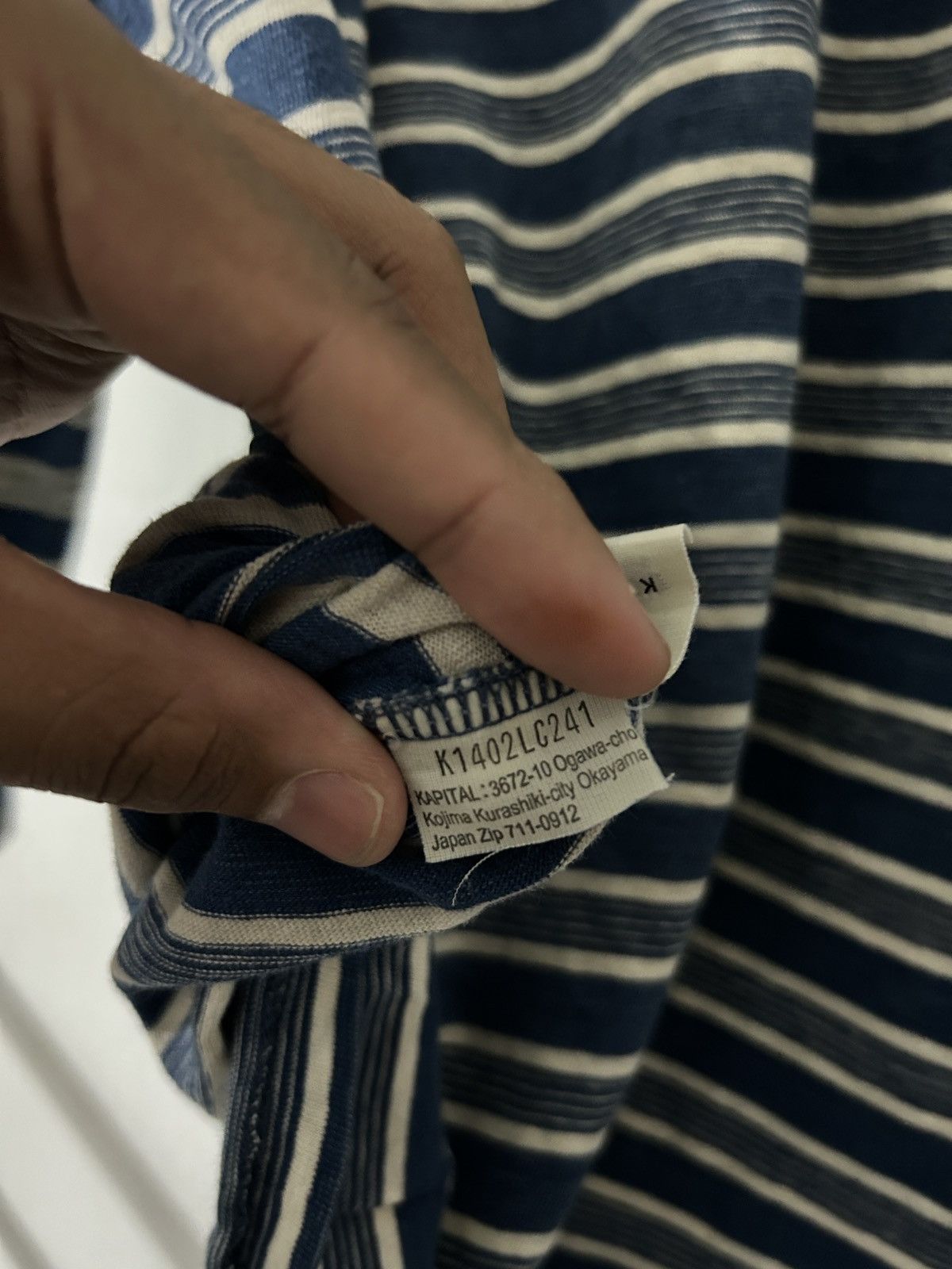 Japanese Brand Kapital 43 Indigo Stripe Longsleeve Baseball Shirt Size US M / EU 48-50 / 2 - 11 Thumbnail