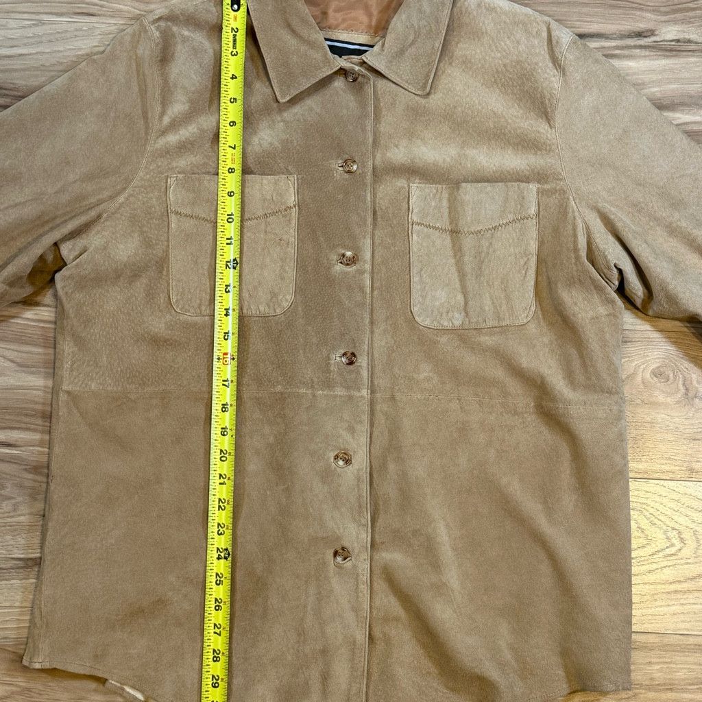 WISDOM Men’s DCG Supplies Genuine Leather Shirt Jacket Tan L Size US L / EU 52-54 / 3 - 7 Thumbnail