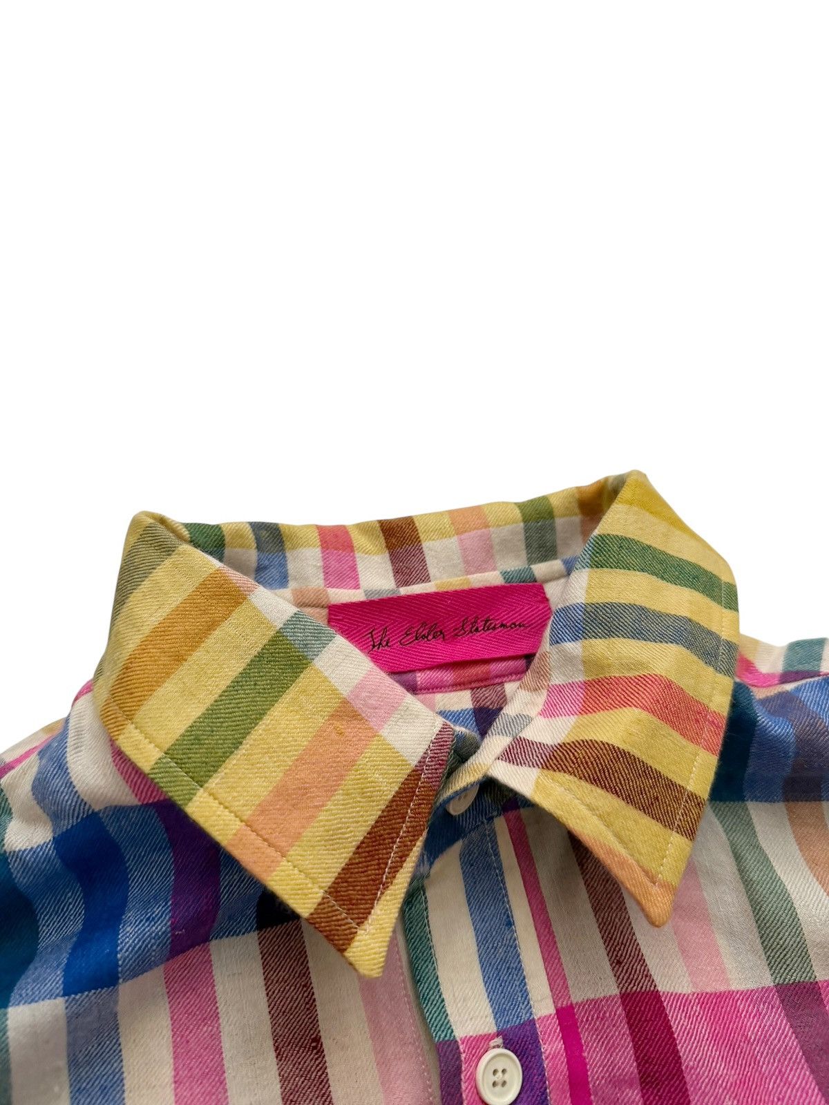 The Elder Statesman Pashmina Cashmere Madras Rainbow Shirt Size US L / EU 52-54 / 3 - 4 Thumbnail