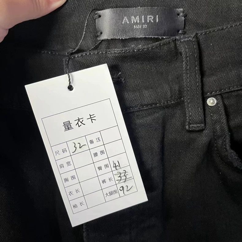Amiri Amiri The latest black solid color multi-destructive desig Size US 32 / EU 48 - 4 Thumbnail
