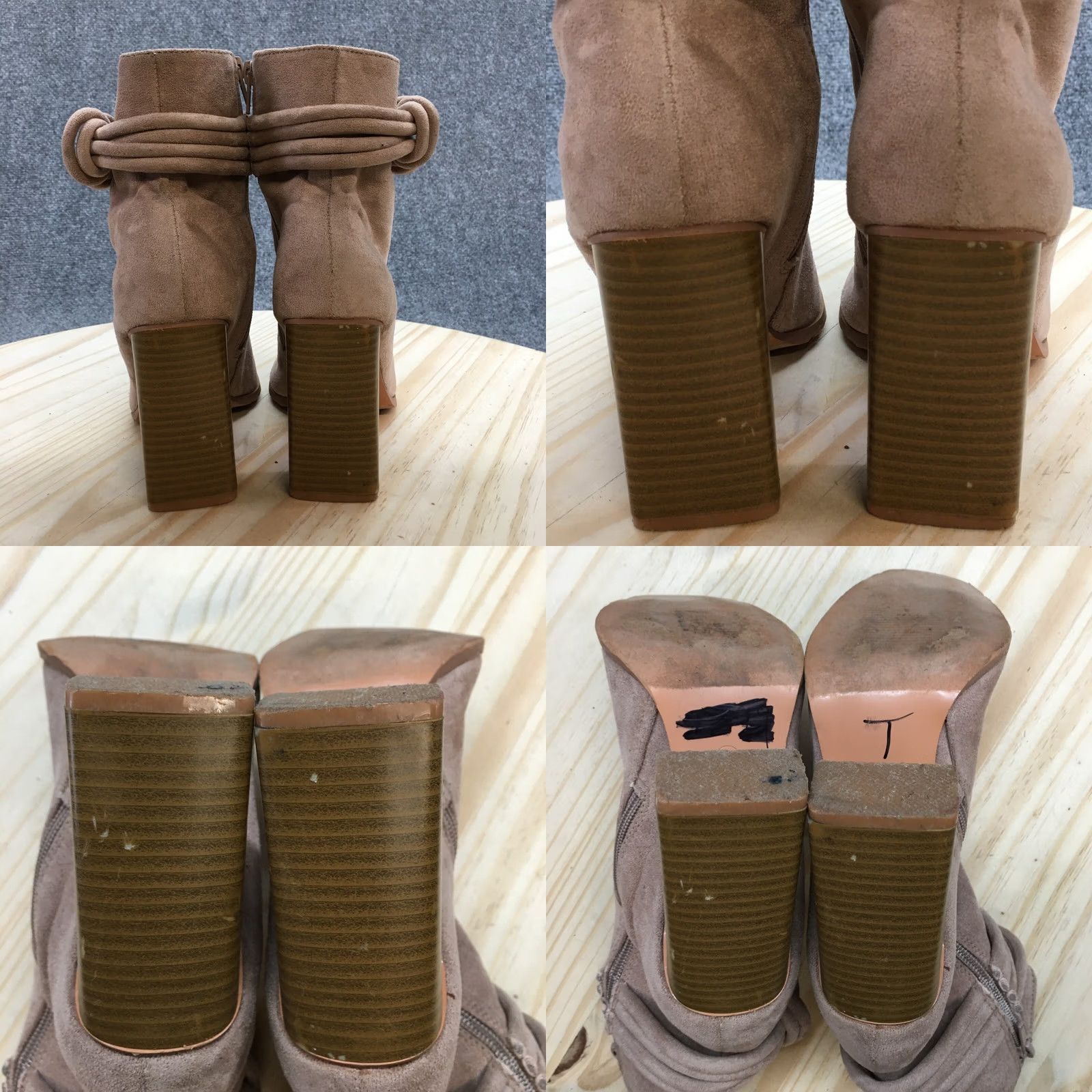 Vintage YOKI Boots Womens 7 Quincy Knotrope Side Zip Heels Ankle Suede Brown Fabric Boots Size US 7 / IT 37 - 9 Thumbnail