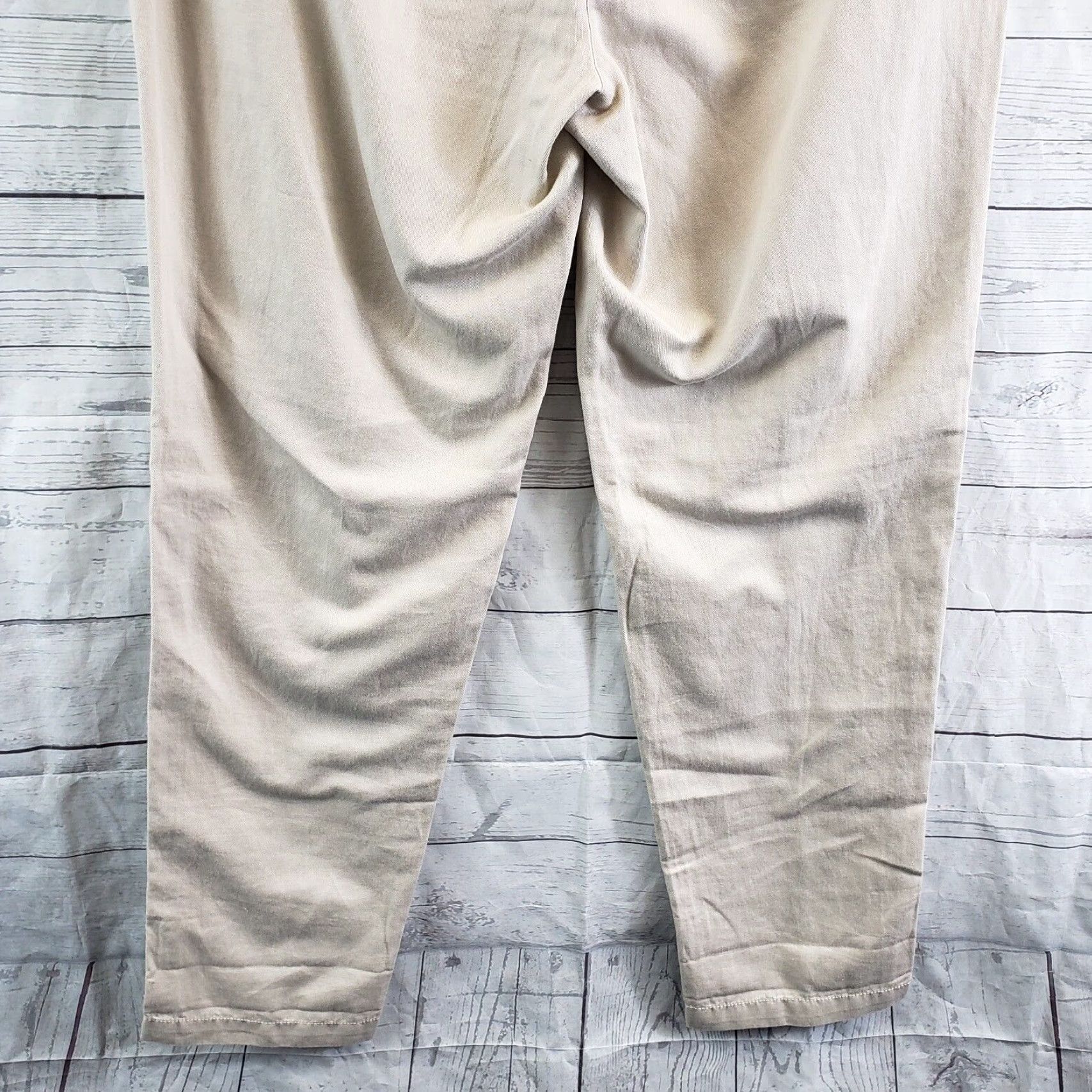 Loft Ann Taylor LOFT Womens Marisa Pants Sz 8 Beige Mid Rise Cotton Linen Blend Size 30" / US 8 / IT 44 - 5 Thumbnail