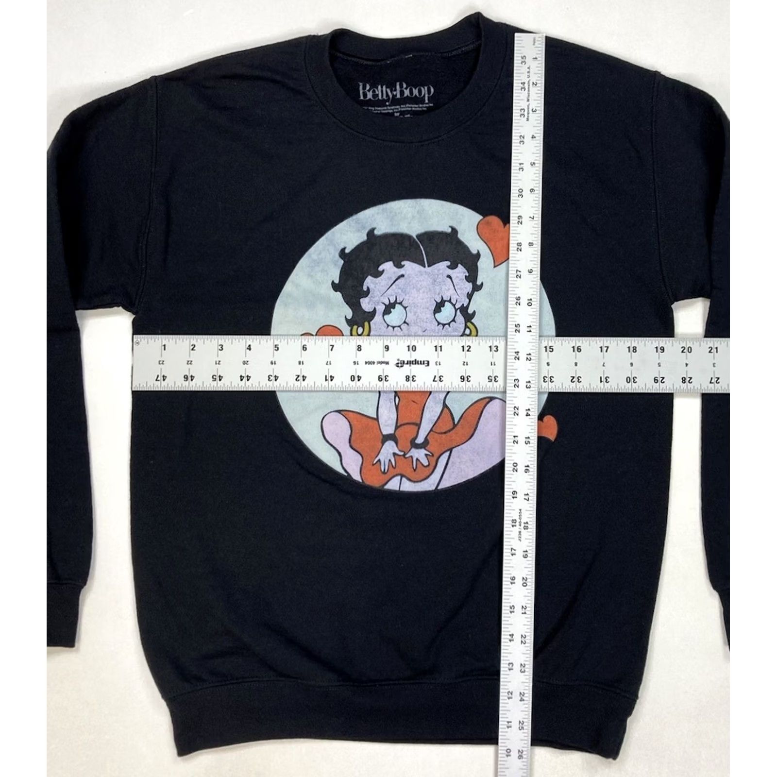 Vintage Betty Boop Sweatshirt Women Small Black Crewneck Graphic Cartoon Pullover Lightweight Casual Cute Size S / US 4 / IT 40 - 5 Thumbnail
