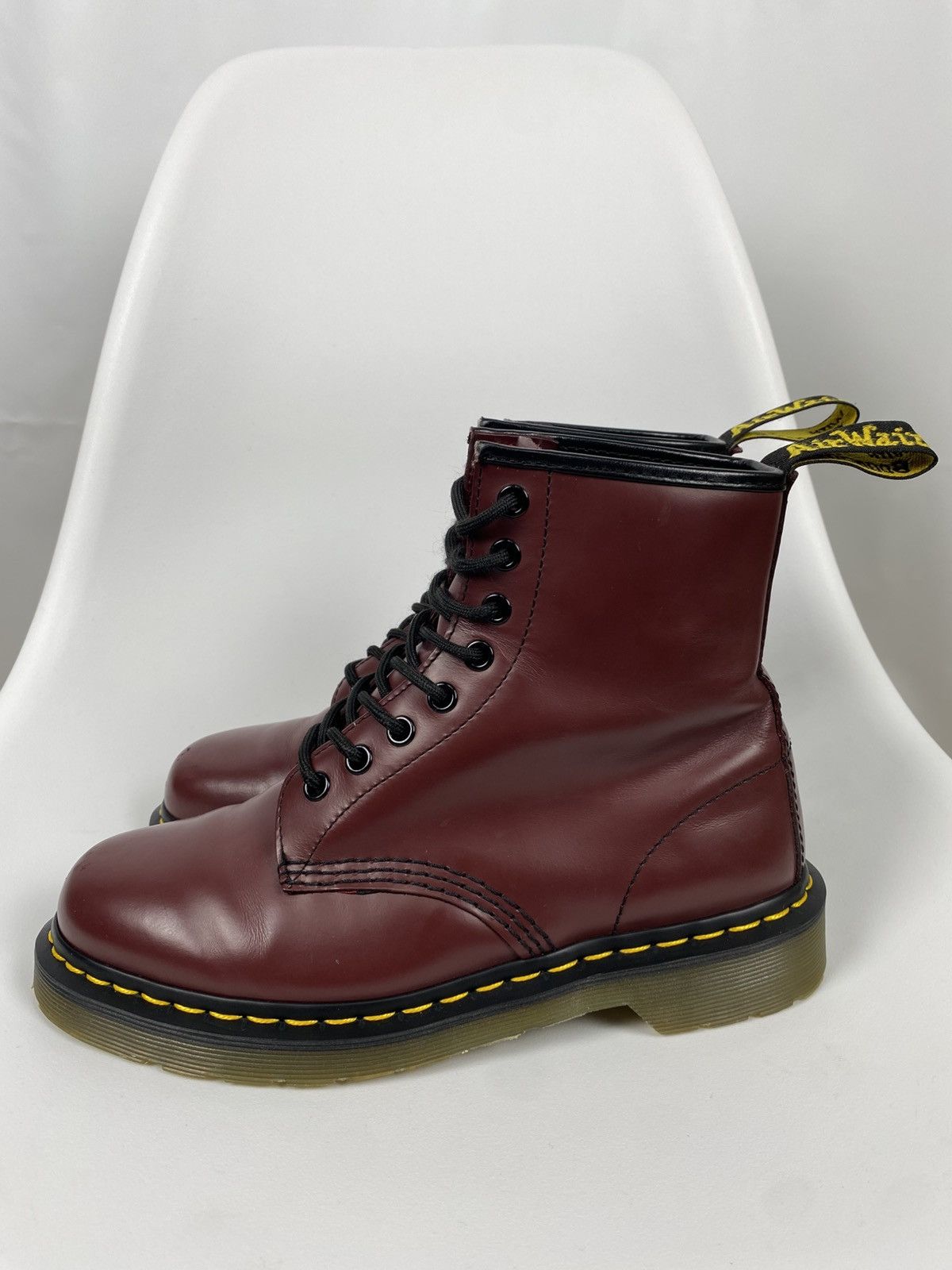 Dr. Martens × Vintage Dr Martens Vintage 1460 Bordeaux Leather Boots size 39 Size US 9 / IT 39 - 3 Thumbnail