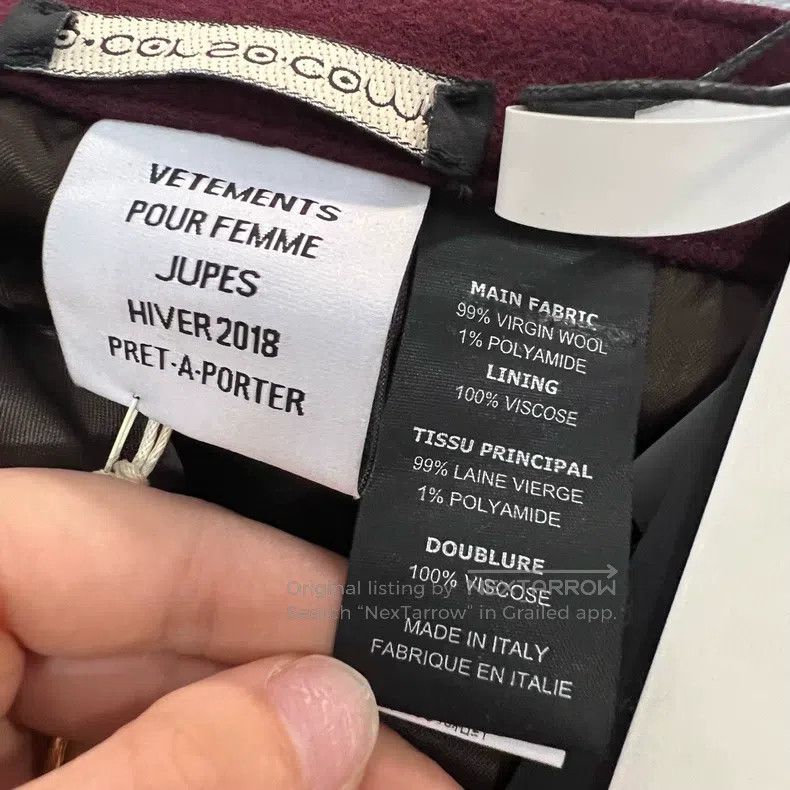 Vetements Vetements size XS Burgundy Wool Half Skirt Size 23" - 3 Thumbnail