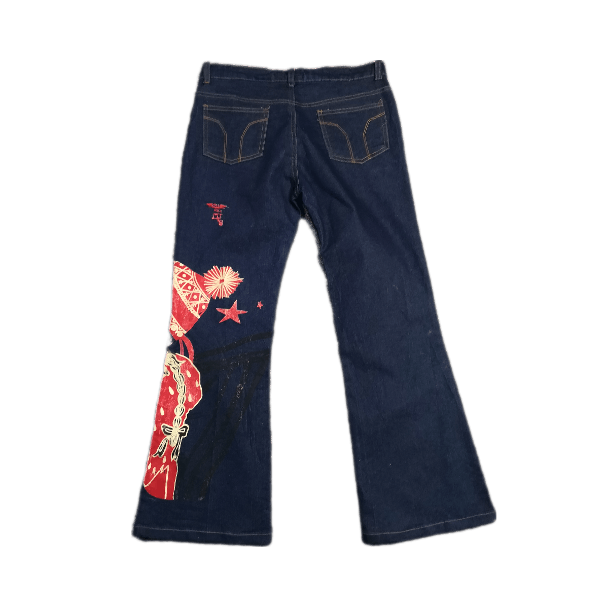 Hysteric Glamour × If Six Was Nine × Japanese Brand Vintage Y2K Baggy Custo Art Paint Denim Flared Size US 30 / EU 46 - 2 Thumbnail