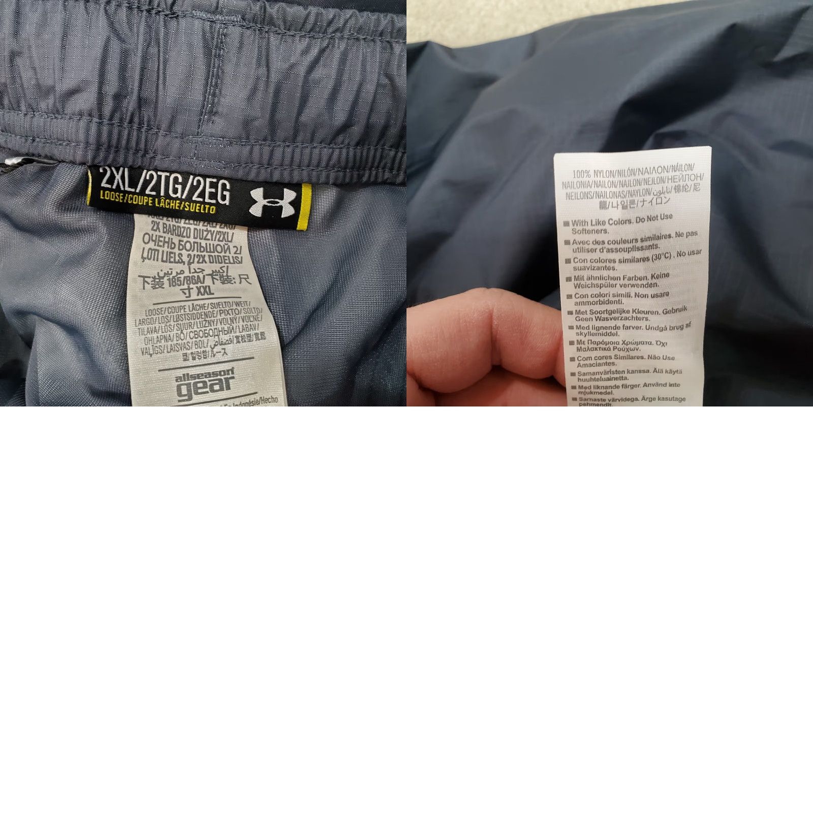Under Armour Under Armour Storm 3 Pants Mens 2XL Blue Nylon Windbreaker Waterproof Regular Inseam 32 in St raight Pockets Logo Size US 39 - 9 Thumbnail
