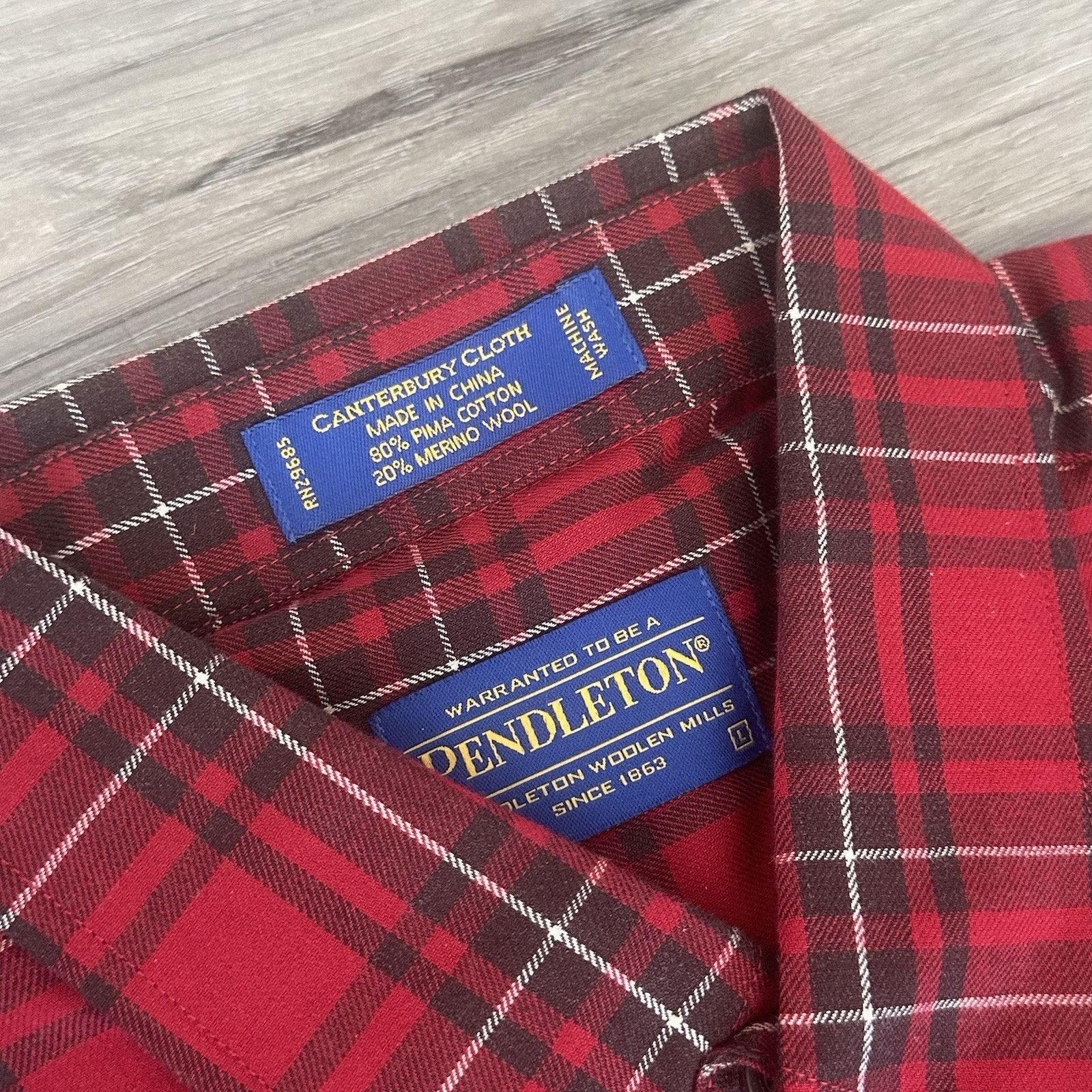 Pendleton Pendleton Shirt Mens L Merino Button Up Canterbury Cloth Size US L / EU 52-54 / 3 - 4 Thumbnail