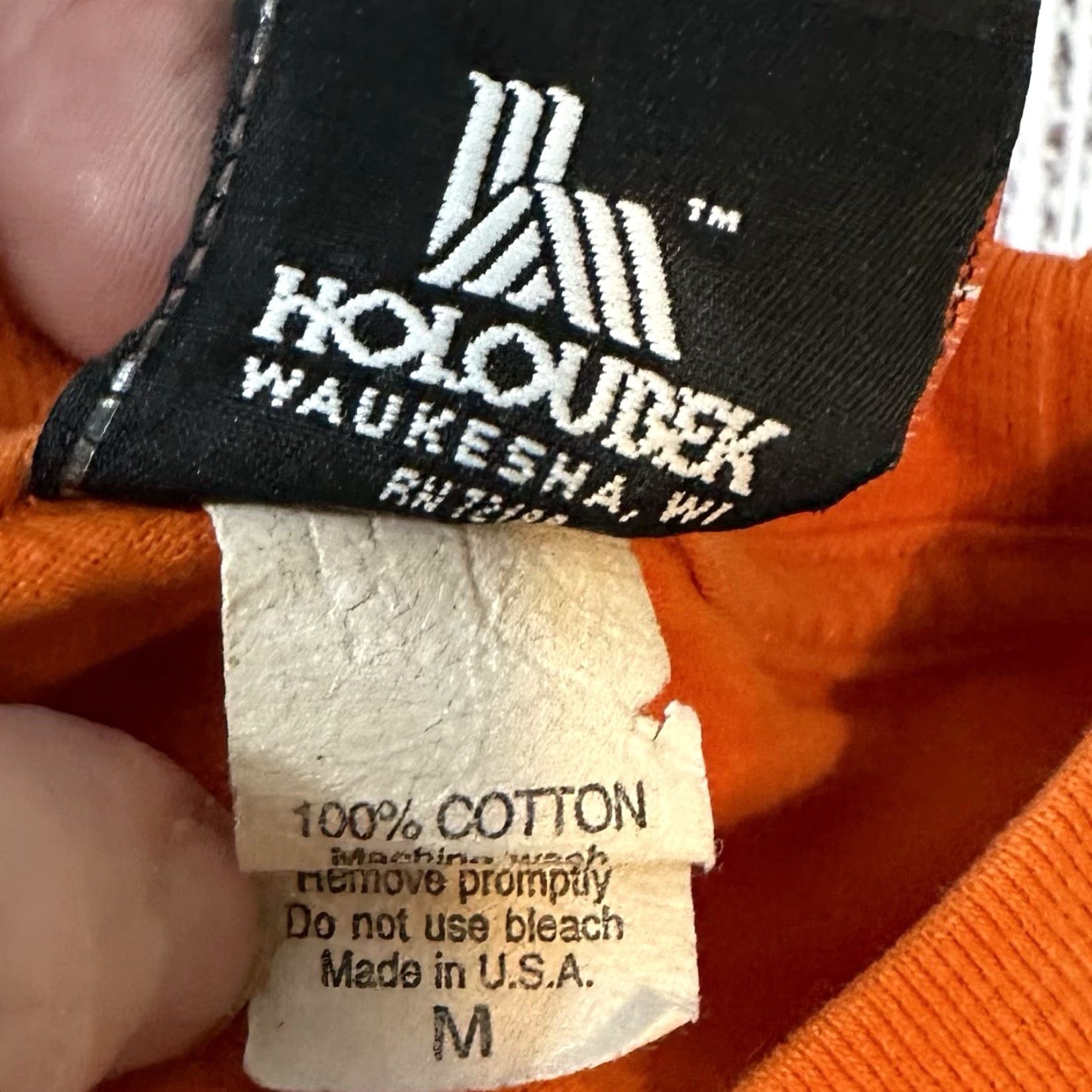 Harley Davidson VINTAGE Harley-Davidson American Legend Tee Port of Huron Michigan Graphic Men’s Medium Orange USA MADE Shirt Size US M / EU 48-50 / 2 - 6 Thumbnail