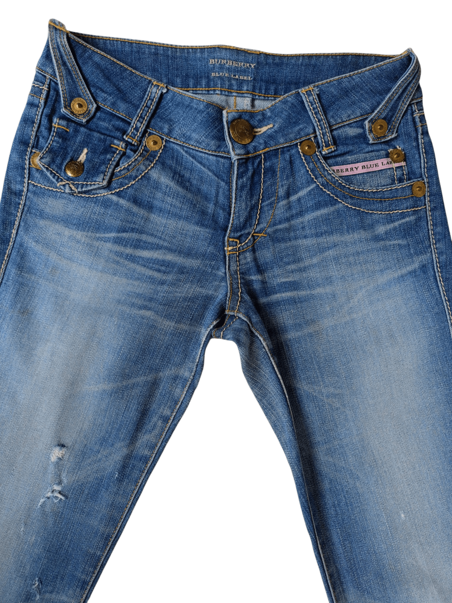 Burberry × Vintage Burberry London Blue Label Vintage Streetwear Denim Bootcut Size 25" / US 0 / IT 36 - 2 Thumbnail