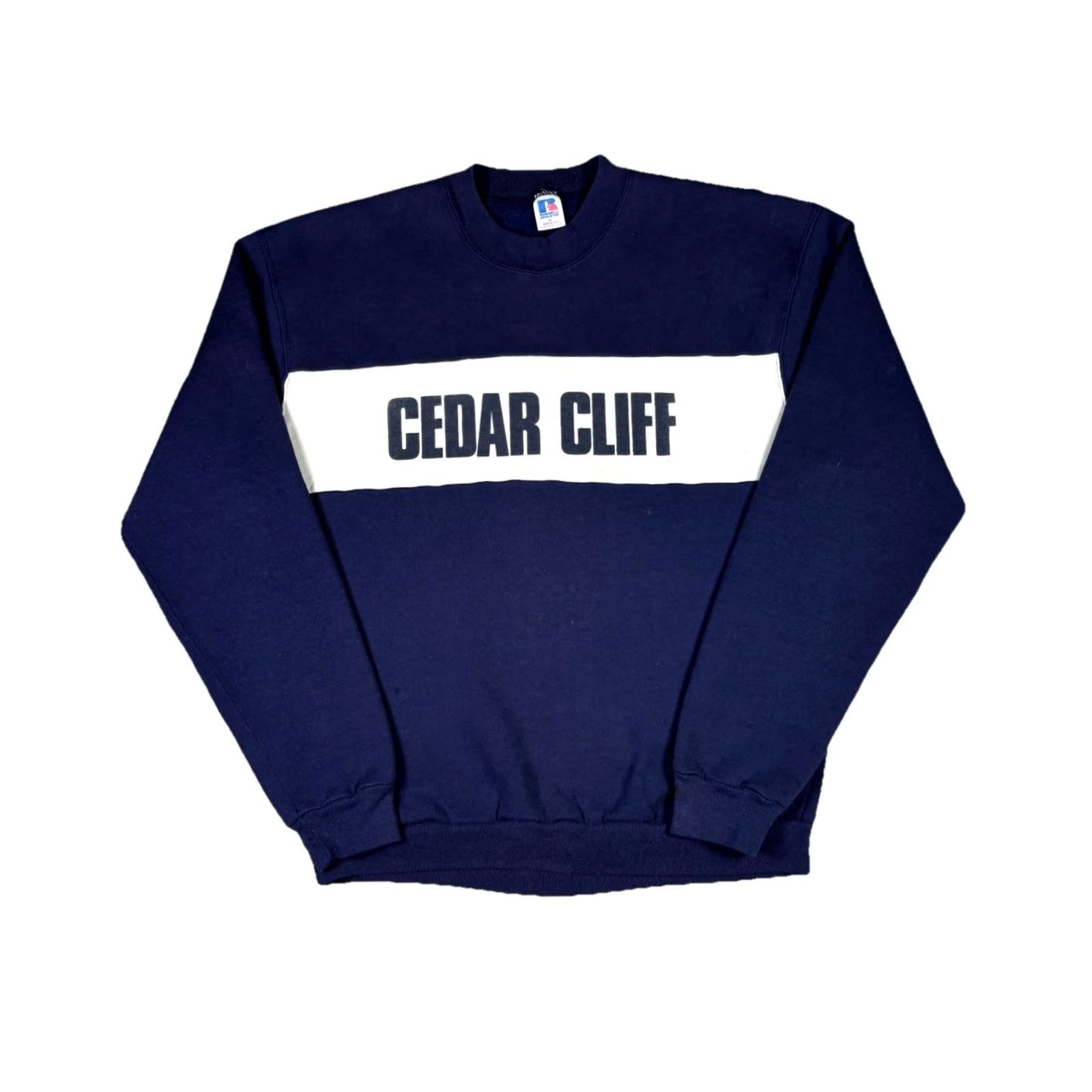 Russell Athletic VINTAGE Russell Athletic Sweatshirt Two Tone Blue XL USA Crew Neck Pullover Cotton Jersey Logo Distressed Size US XL / EU 56 / 4 - 2 Thumbnail