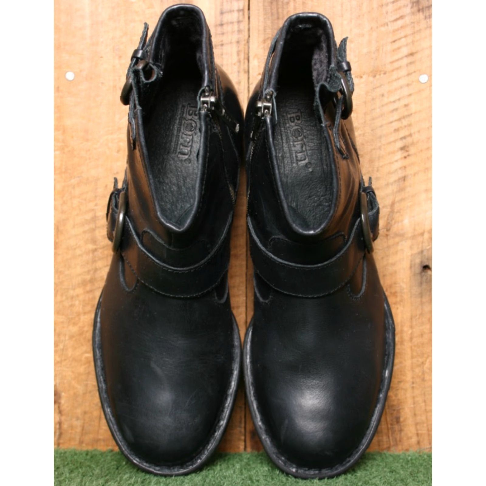 Born BORN Regis Black Leather Leopard Print Lined Buckle Strap Ankle Boots Sz. 7 Boots Womens Leather Buckle Ankle Bootie 7 Female Size US 7 / IT 37 - 4 Thumbnail