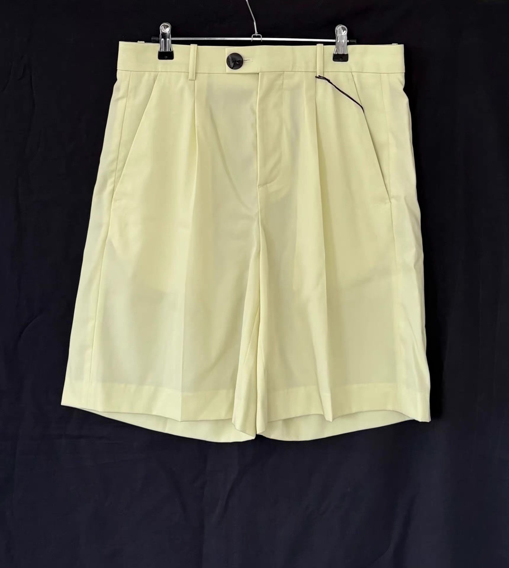 Namacheko Namacheko Men's Lemon Yellow Wool Shorts Ｑ21 Size US 34 / EU 50 - 2 Thumbnail