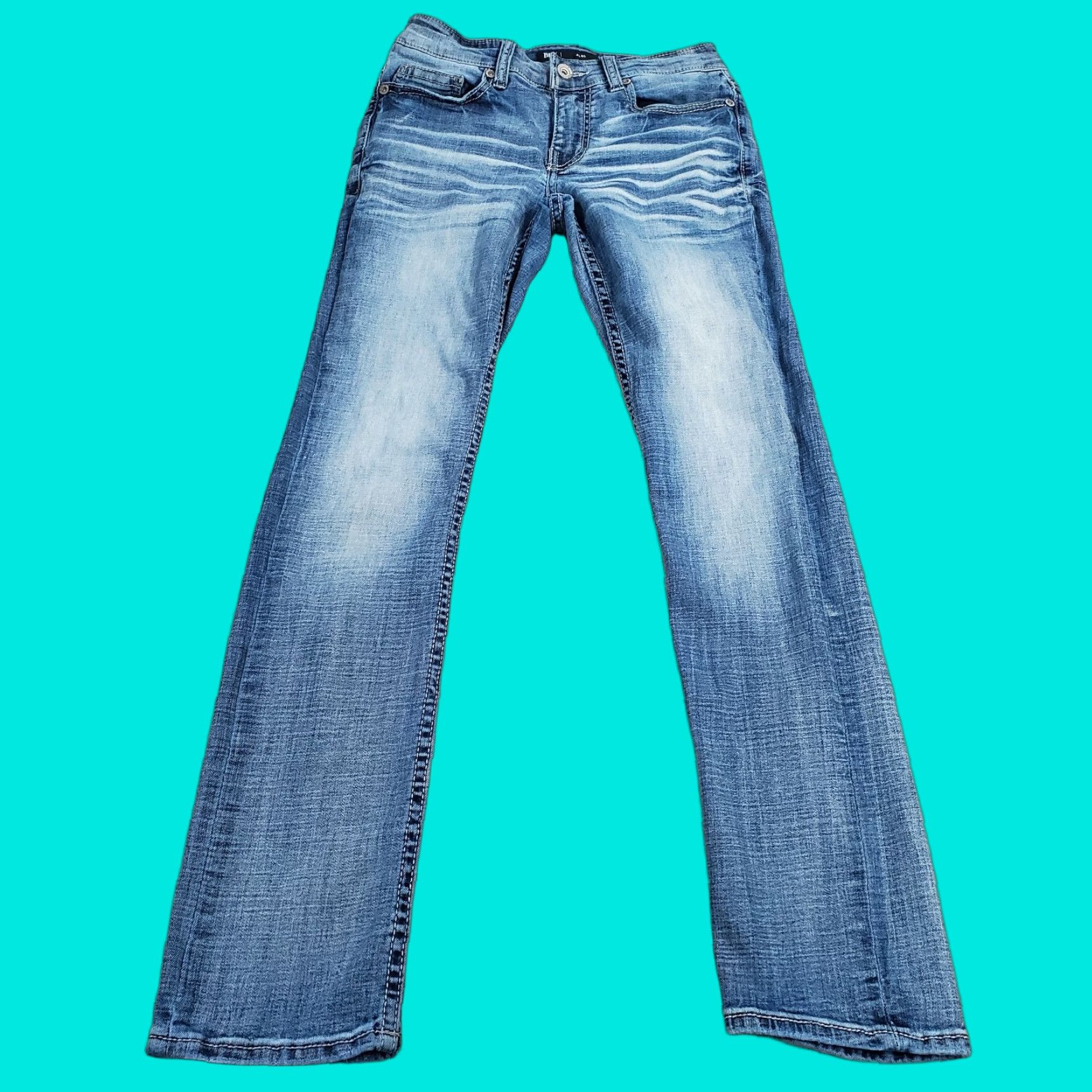 Vintage BKE Jeans Mens 28x32 Blue Alec Skinny Buckle Stretch Faded Medium Wash Denim Mens Size US 28 / EU 44 - 1 Thumbnail
