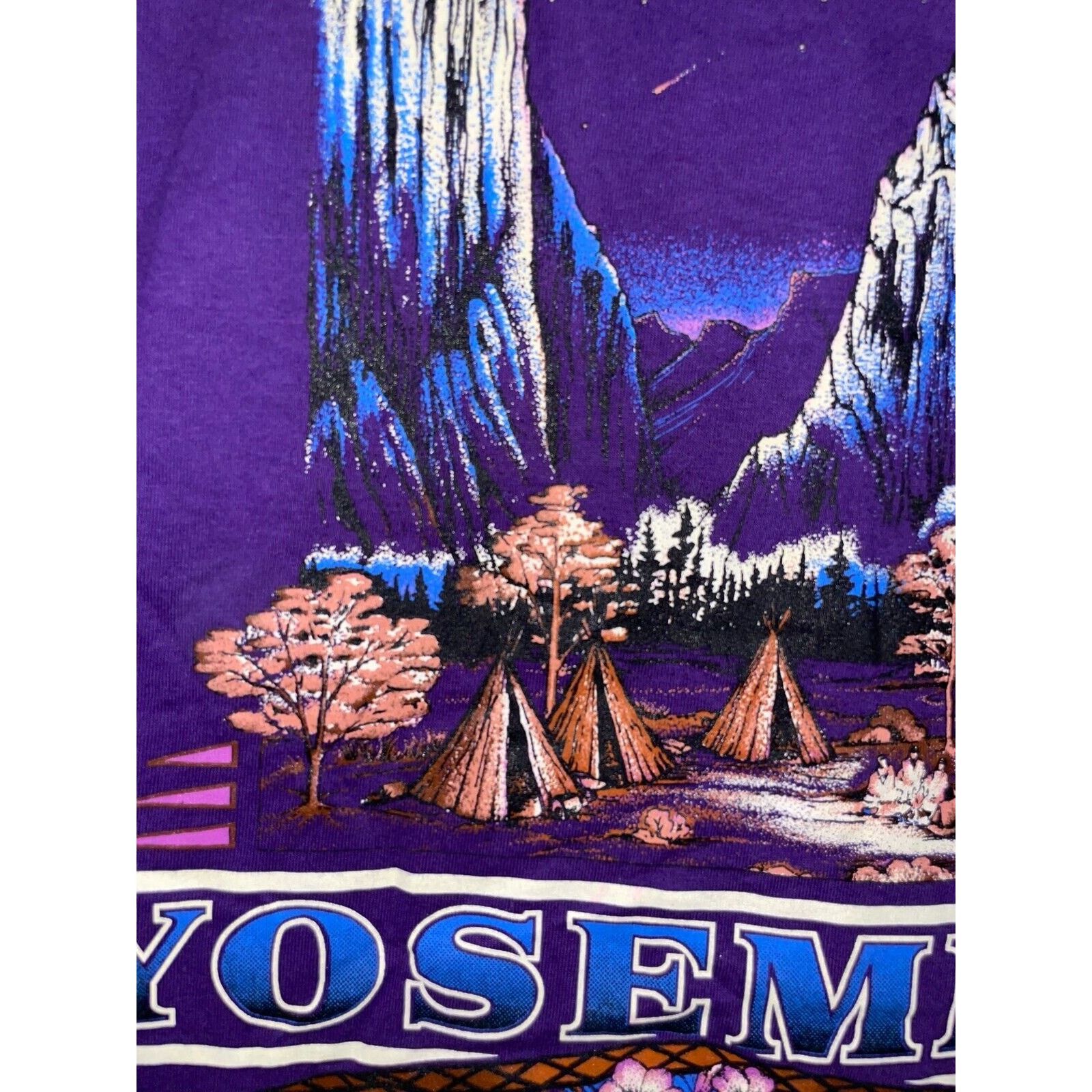 Jerzees Vintage Yosemite Park Shirt Mountain Purple Tee VTG 1990s L Size US L / EU 52-54 / 3 - 3 Thumbnail
