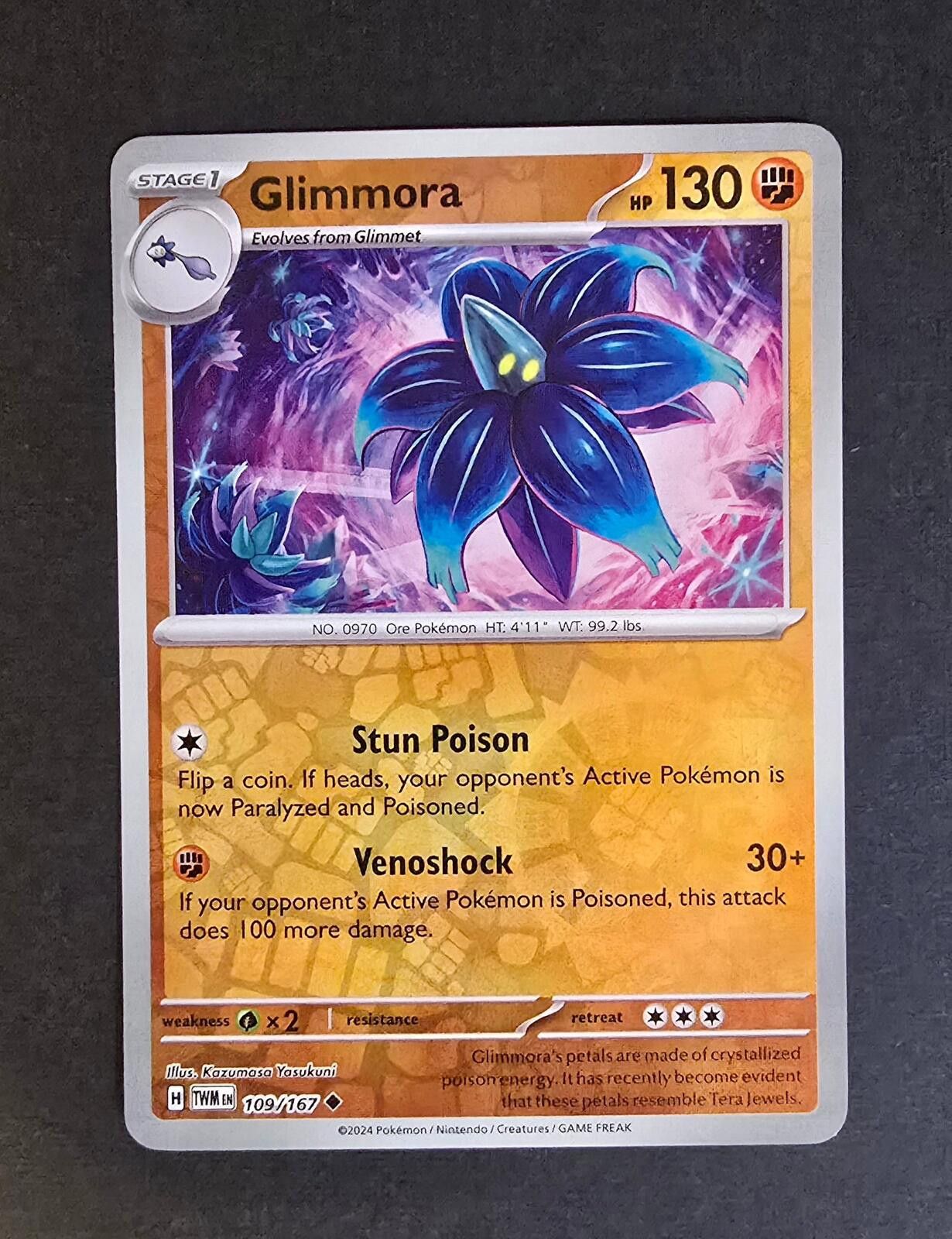 Pokemon Glimmora card (109/167) from the Pokémon Twilight Masquerade Size ONE SIZE - 1 Thumbnail