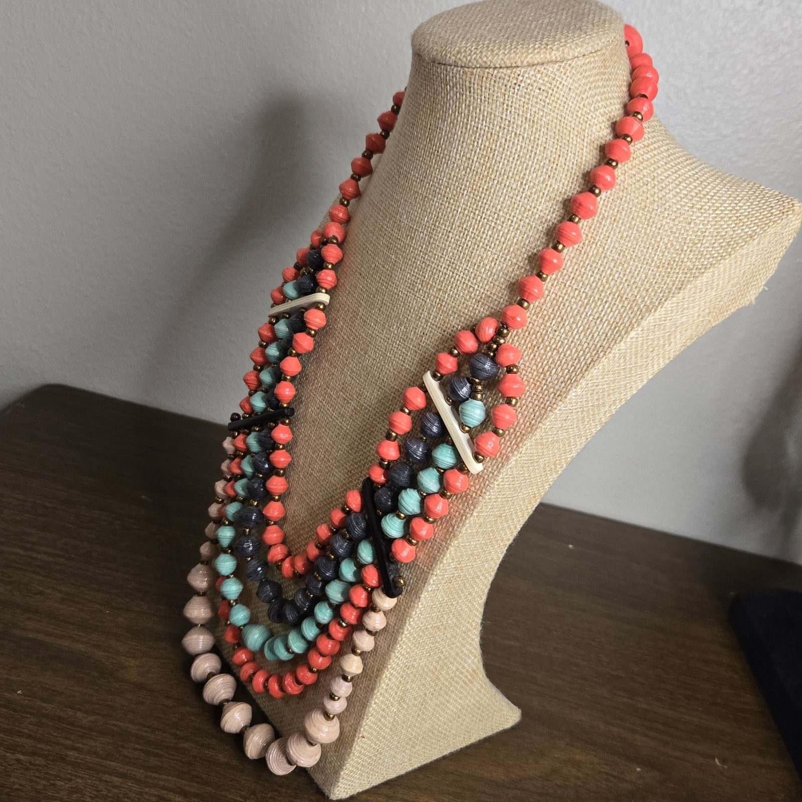 Uniqlo Multi-Strand Statement Necklace - Colorful Boho Jewelry Size ONE SIZE - 3 Thumbnail