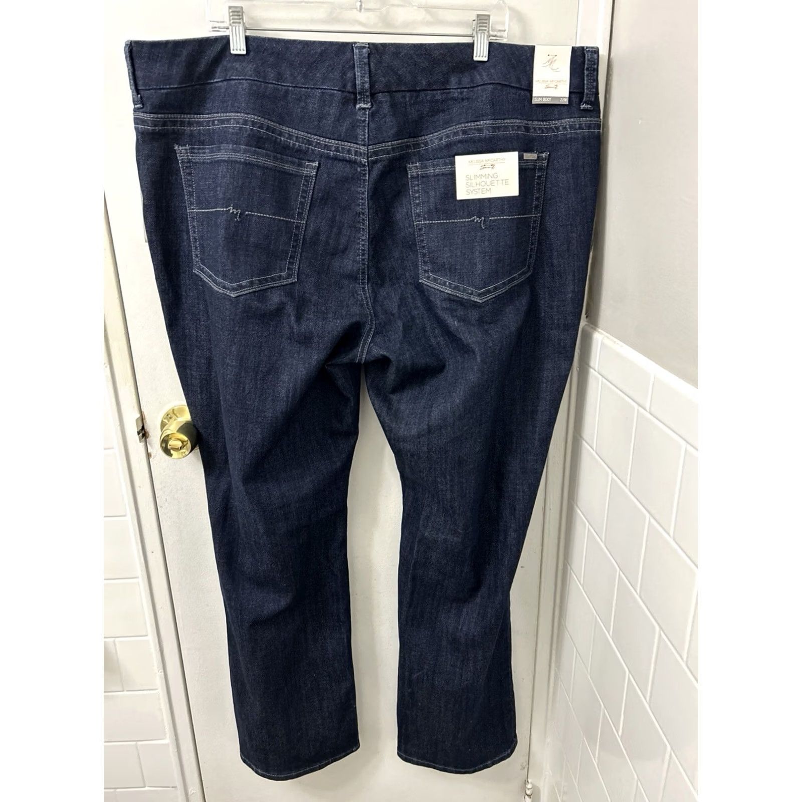 Melissa Melissa McCarthy Seven7 Jeans Slim Boot Womens 22W 31L Dark Wash Denim Blue Stretch Pockets 5-Pocket Regular Size Type Mens? Size 40" / US 18 - 2 Thumbnail