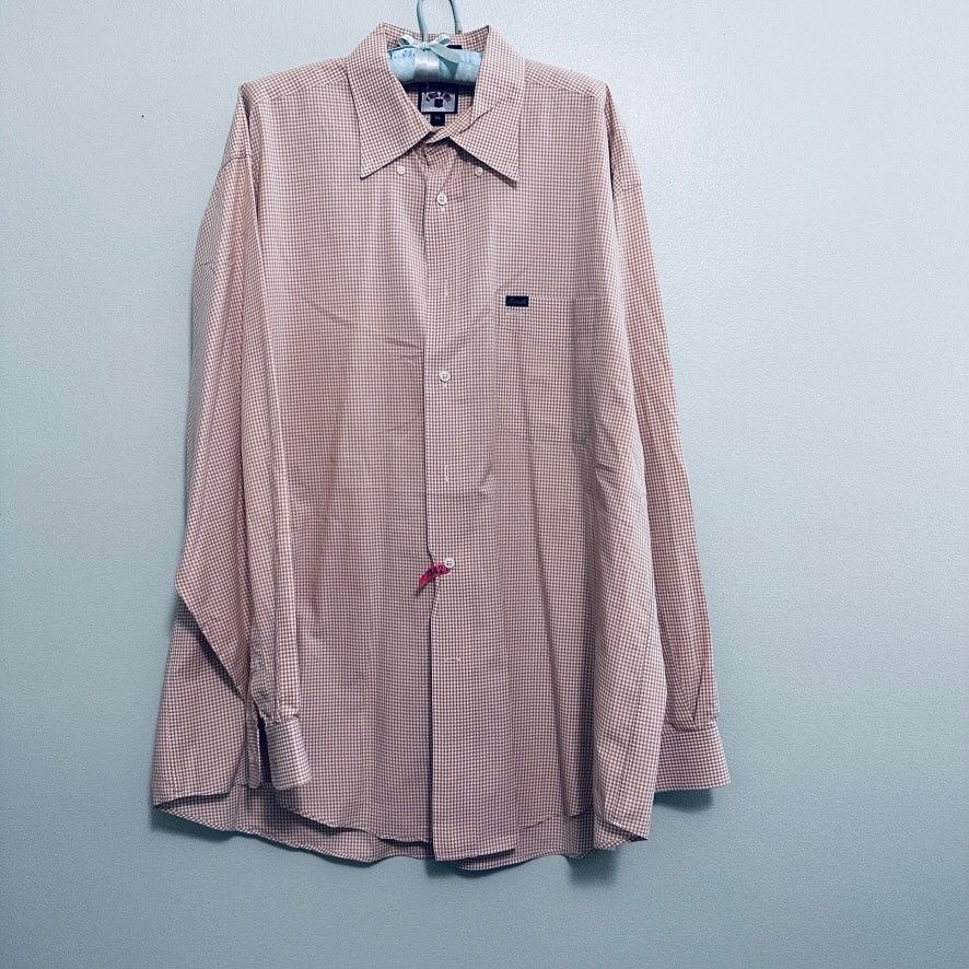 Faconnable Faconnable beige gingham plaid button down Size US XL / EU 56 / 4 - 2 Thumbnail