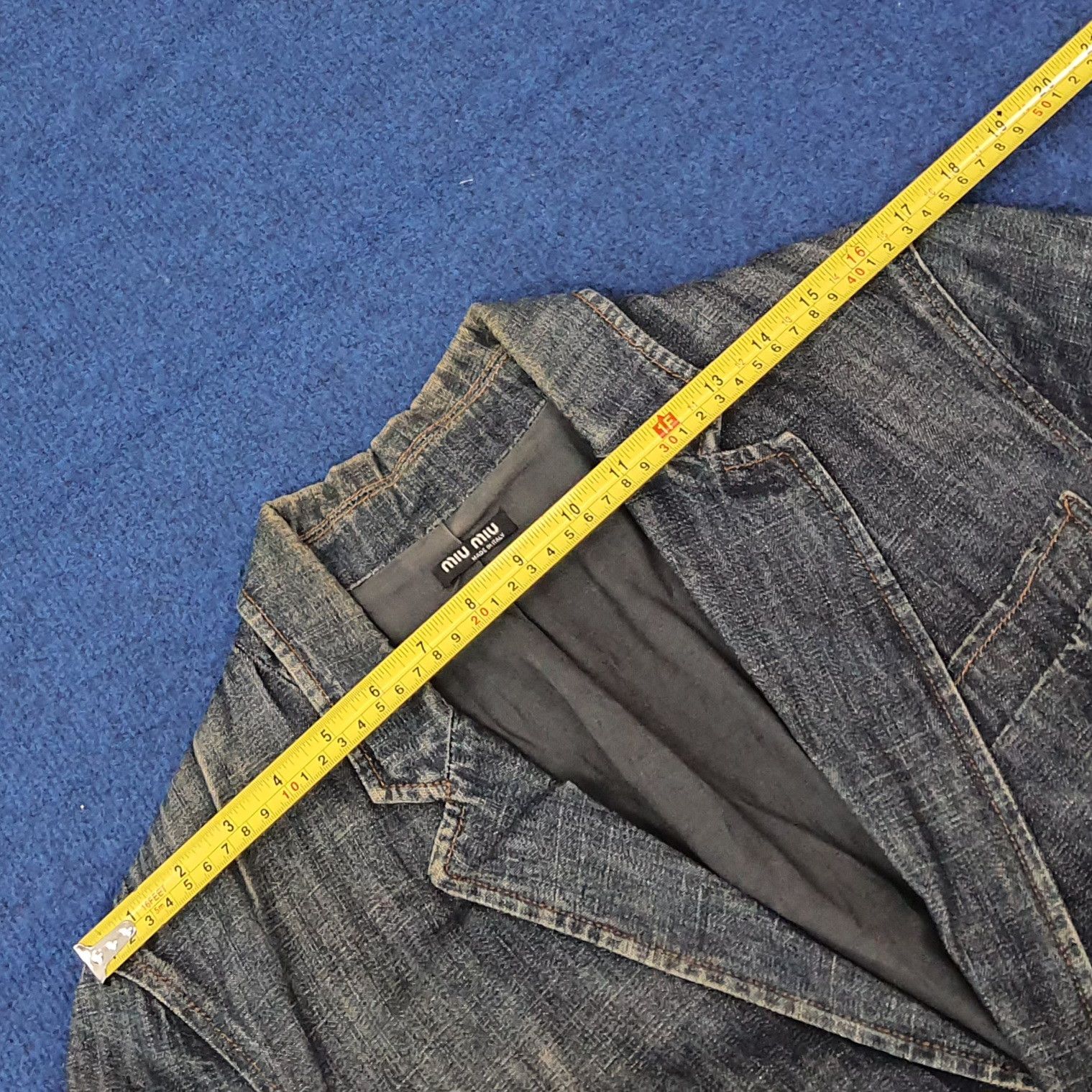 Miu Miu Vintage Miu Miu by Prada Denim Fiammato Blazer C256N2 Size XS / US 0-2 / IT 36-38 - 10 Thumbnail