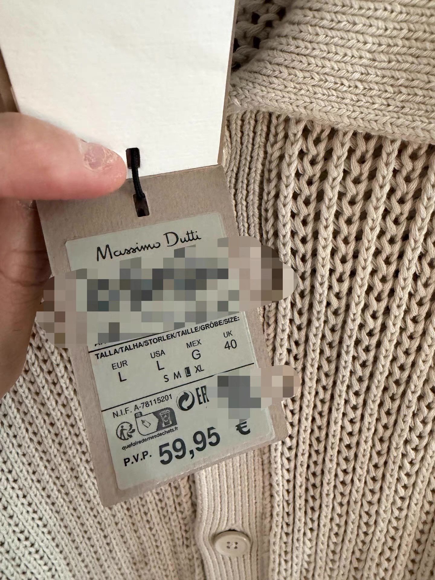 Massimo Dutti Massimo Dutti Beige Knit Cardigan Q16 Size US L / EU 52-54 / 3 - 2 Thumbnail