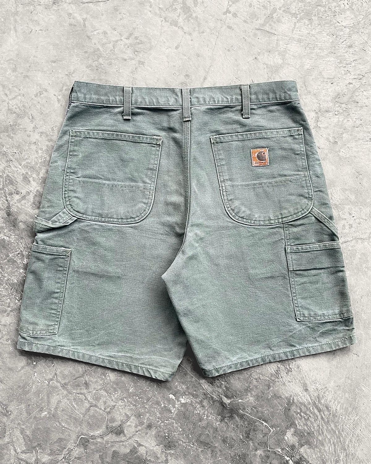 Carhartt VINTAGE MOSGREEN CARHARTT SHORT CARPENTER PANT B25-MOS Size US 33 - 1 Thumbnail